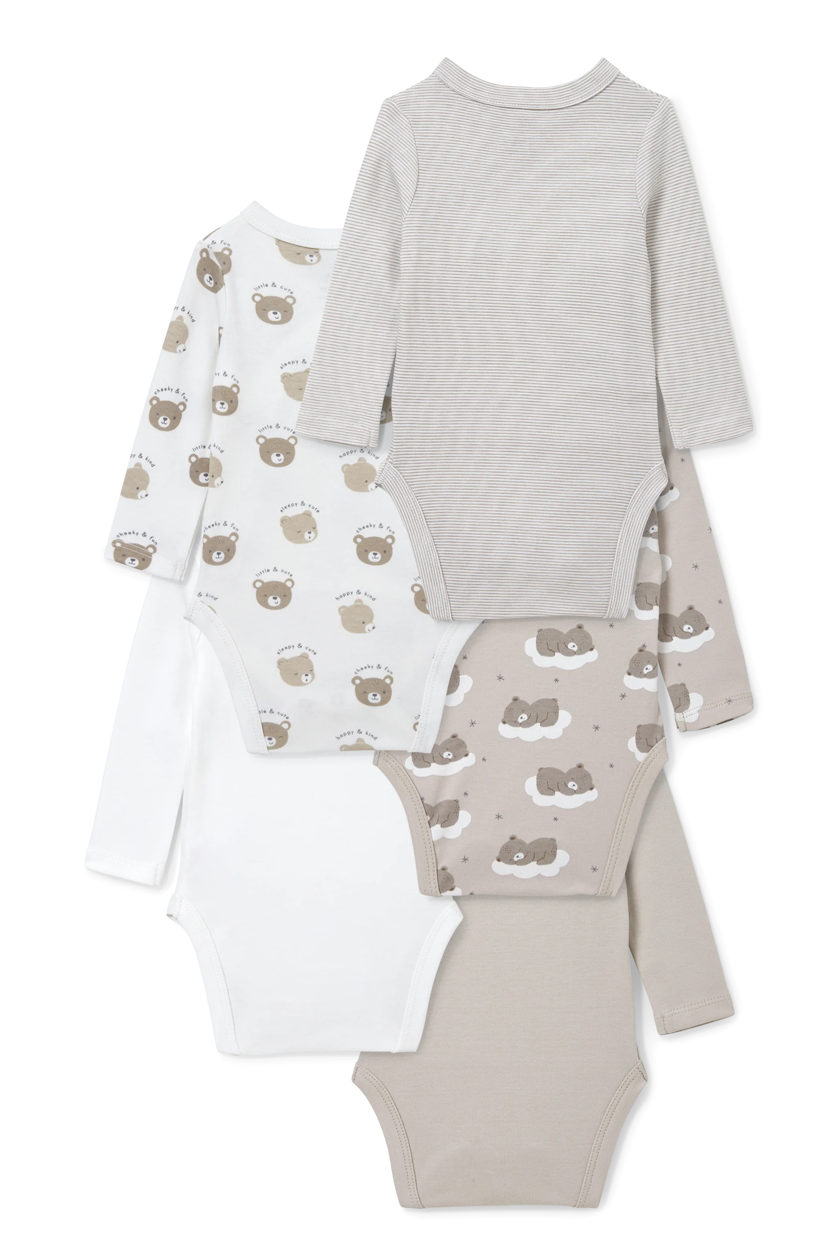 Multipack of 5 - baby wrapover bodysuit