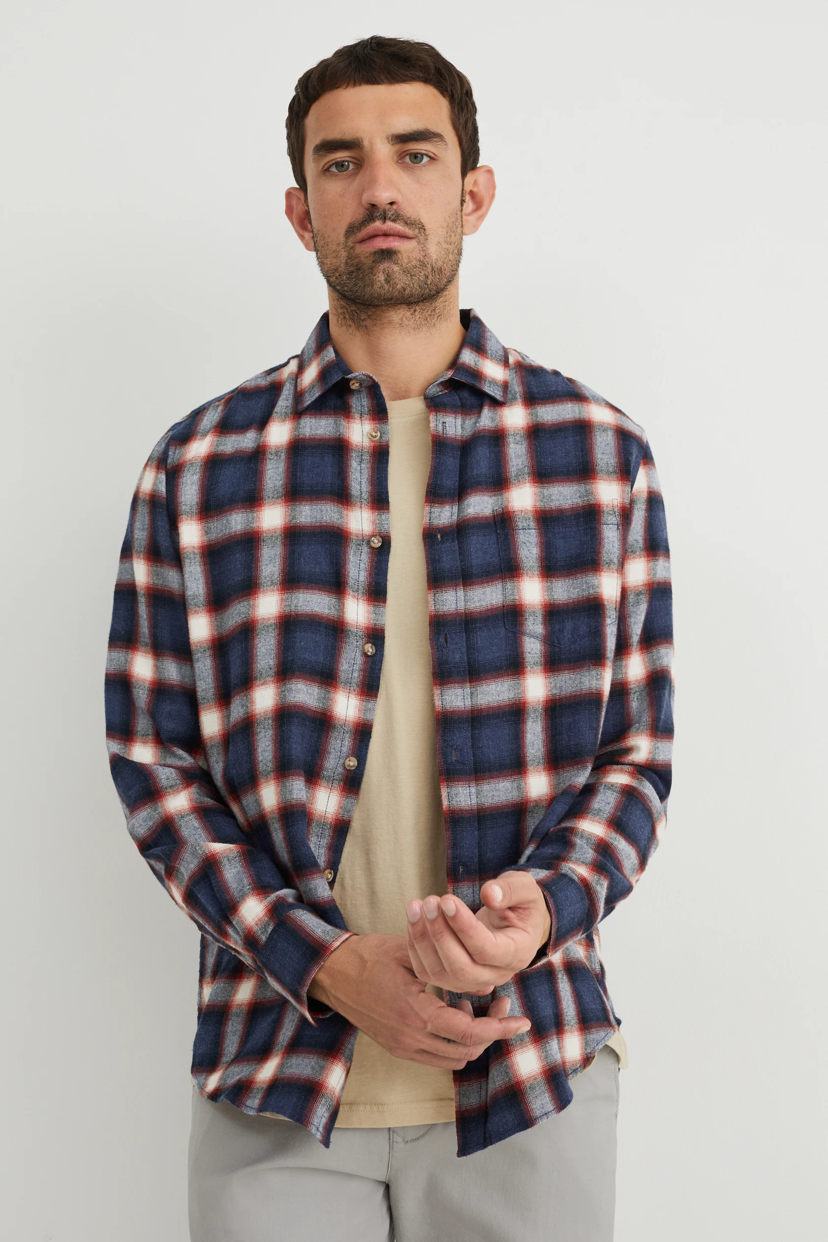 Shirt - regular fit - kent collar - check