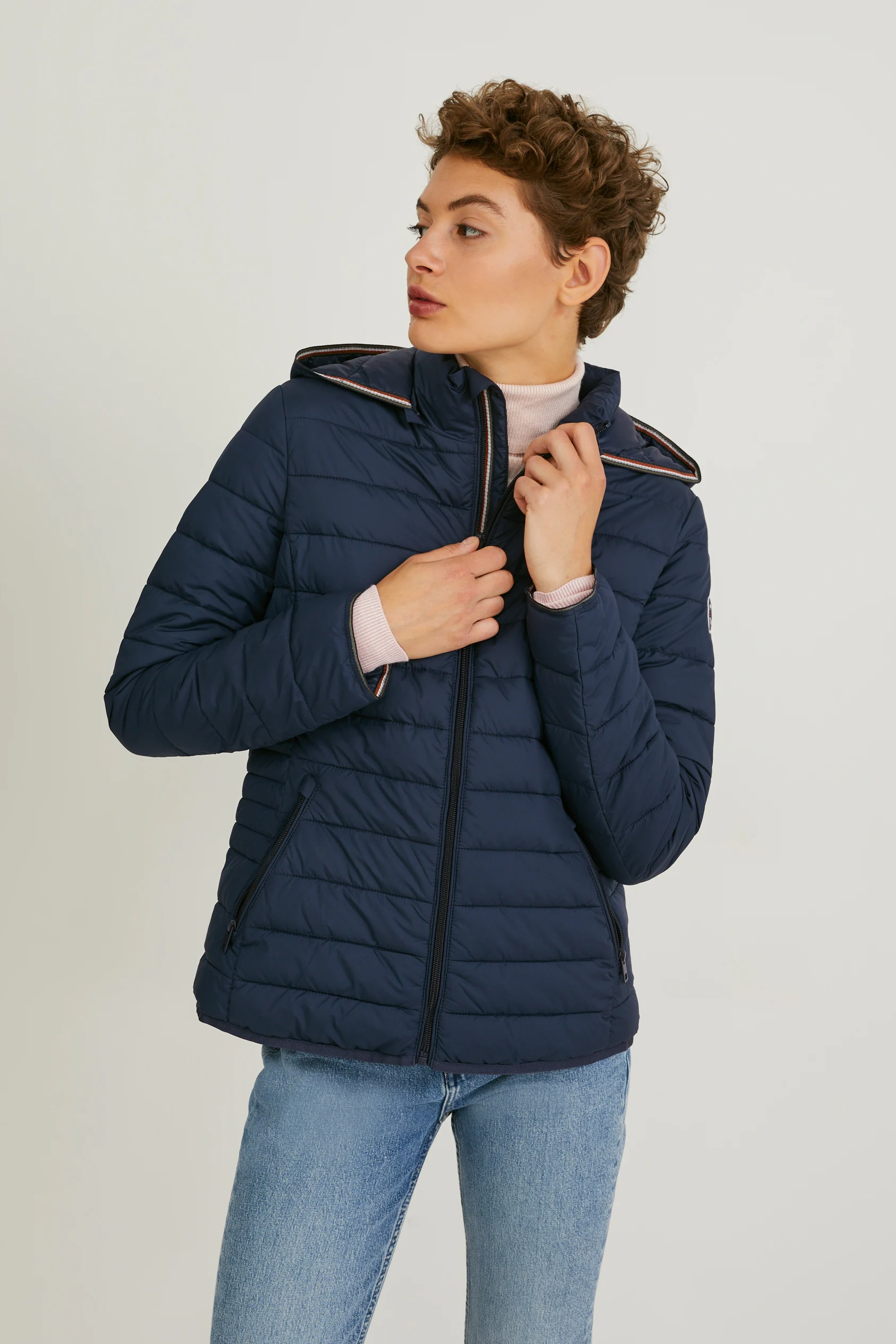 Quilted jacket with hood