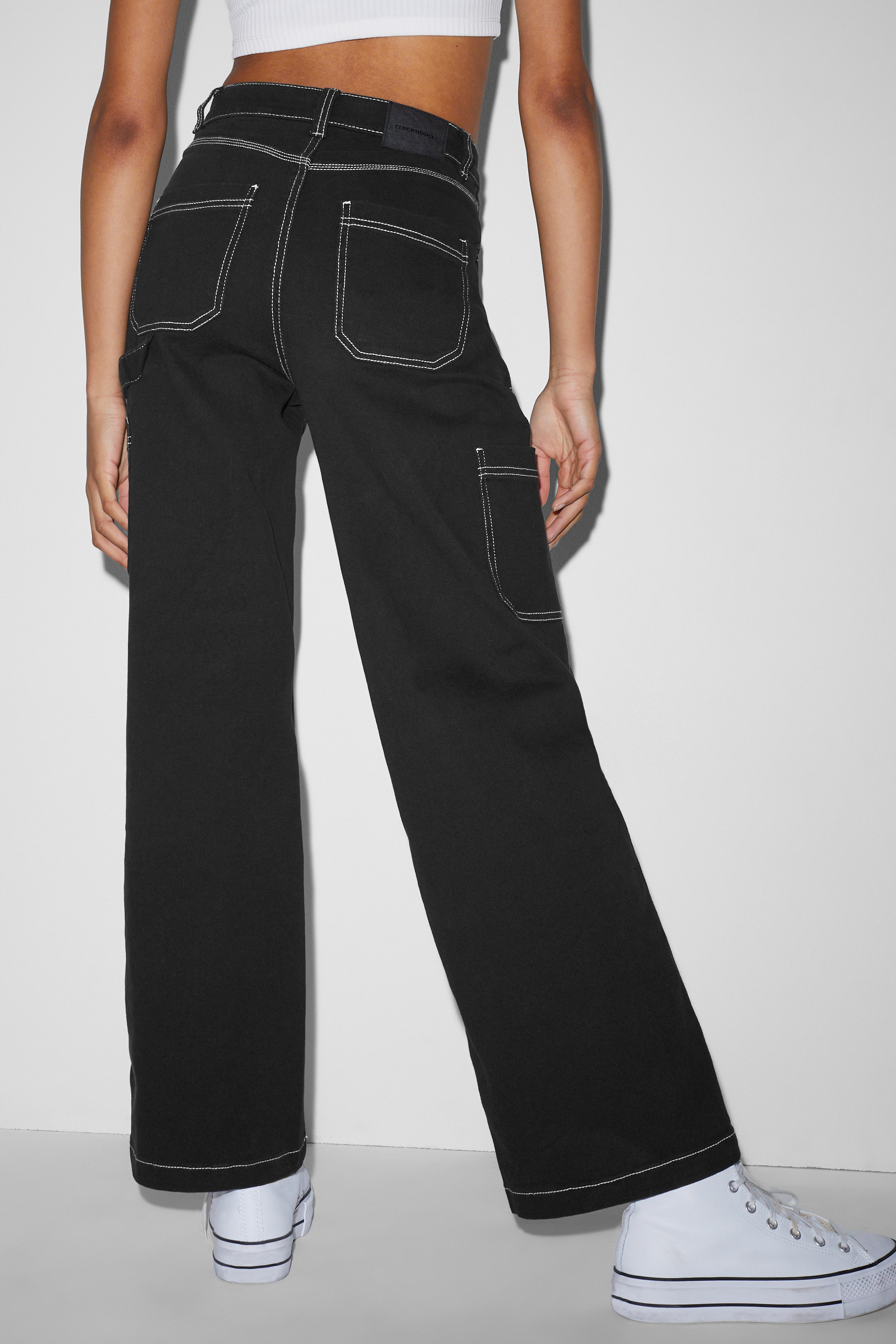 CLOCKHOUSE - trousers - high waist - wide leg