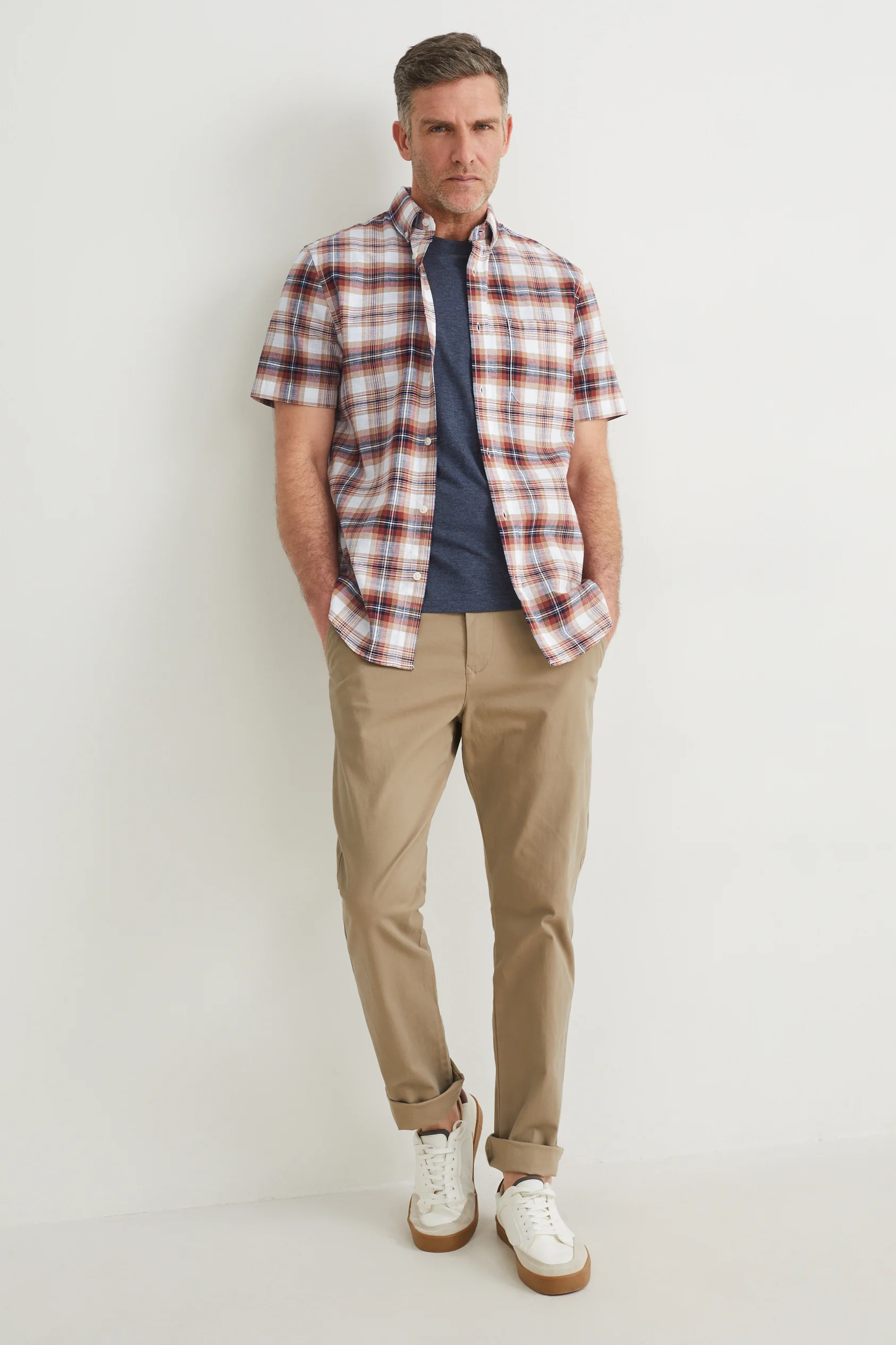 Shirt - regular fit - button-down collar - check