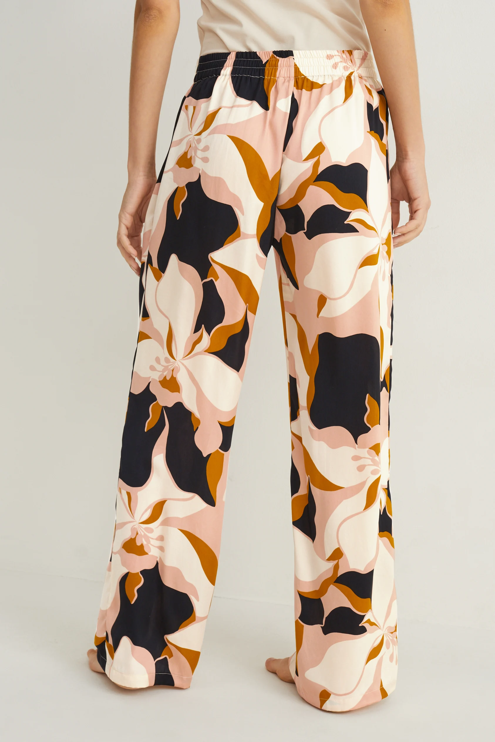 Satin pyjama bottoms - floral