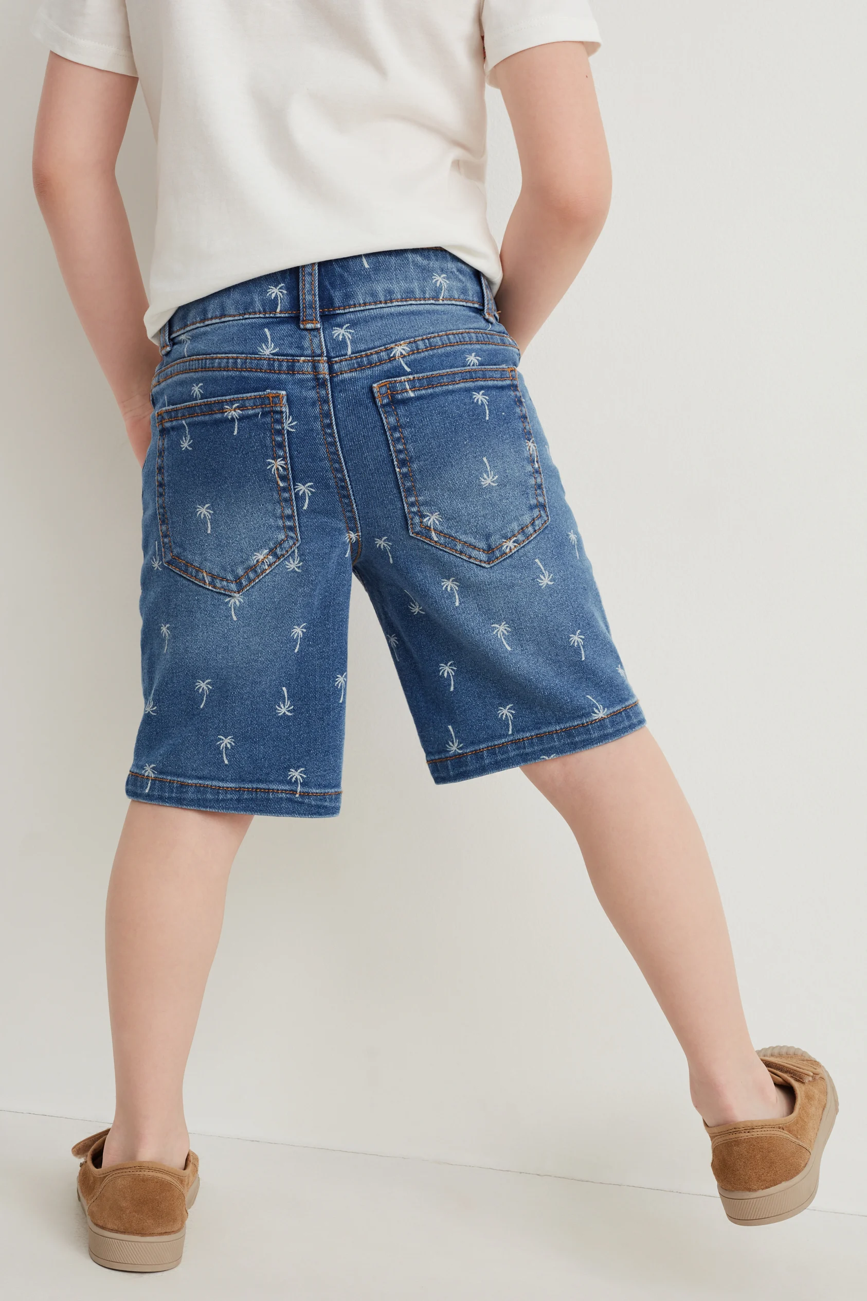 Denim shorts - patterned