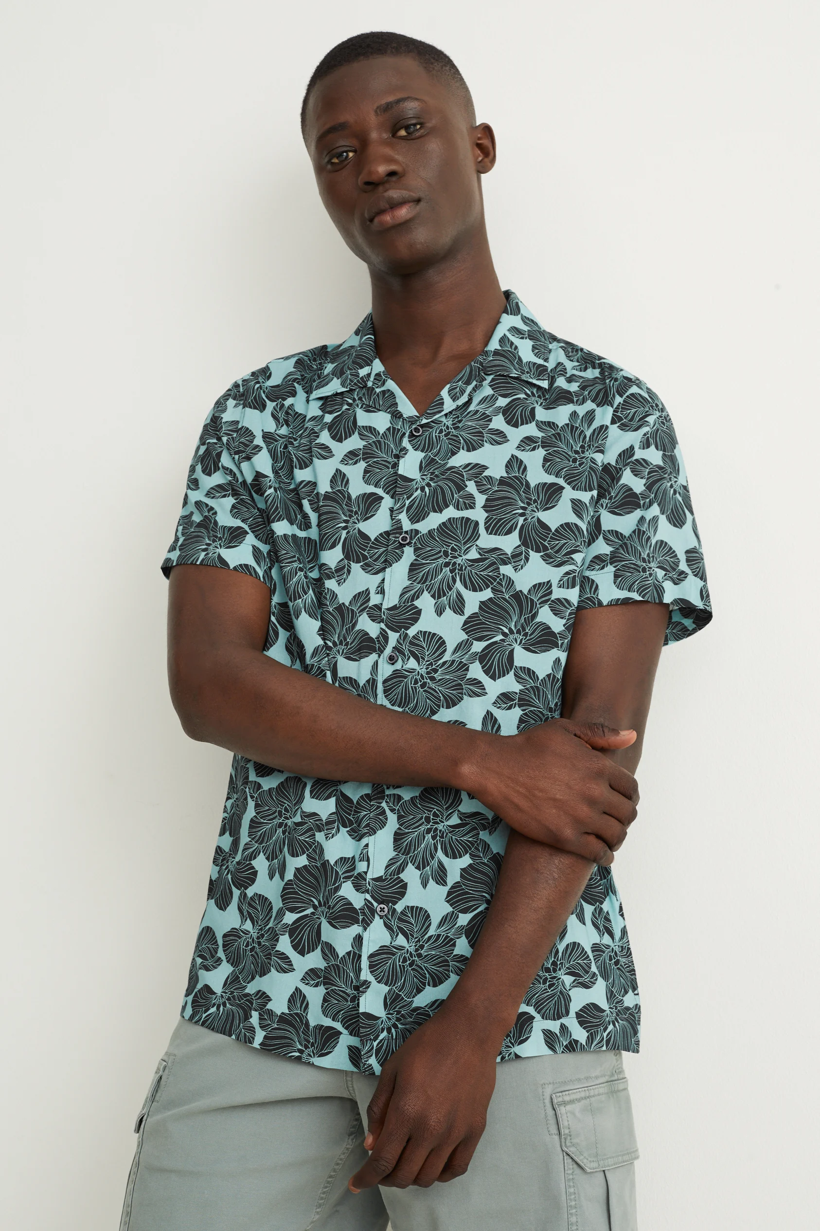 Shirt - slim fit - lapel collar - easy-iron