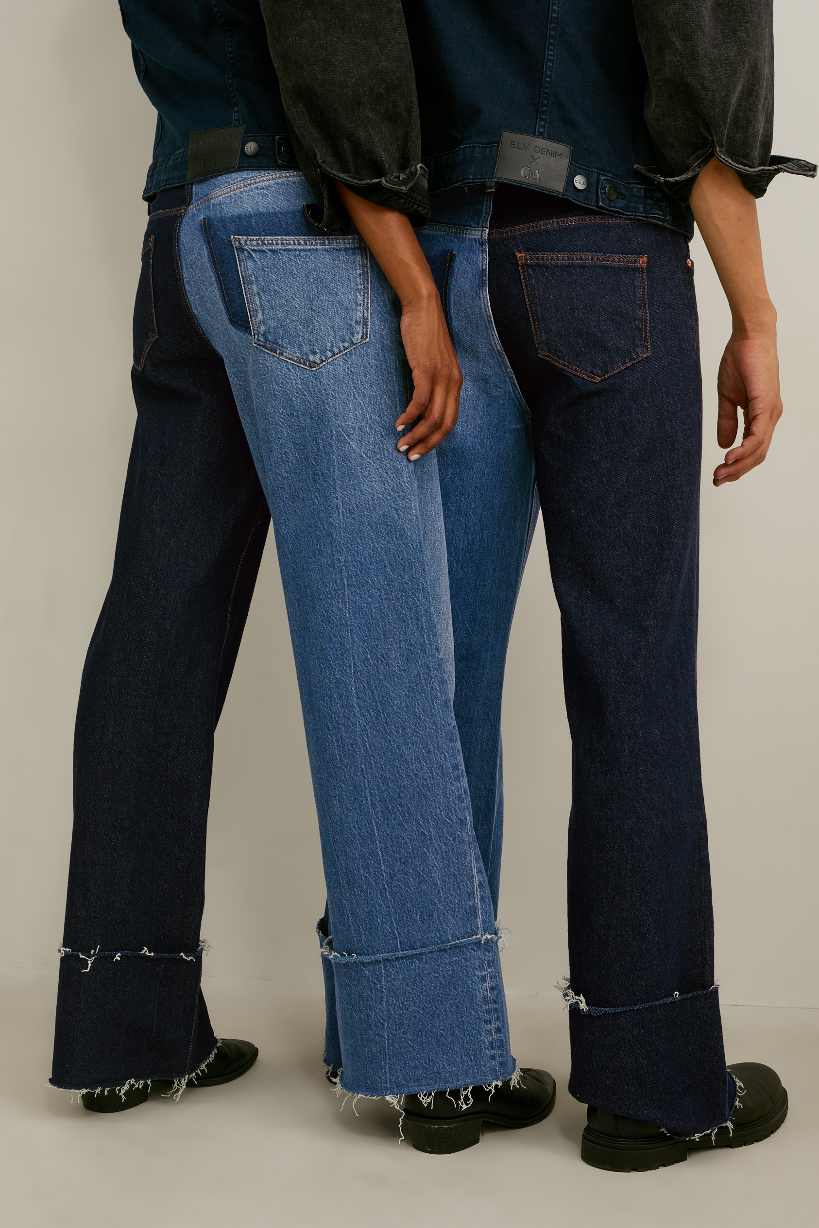 E.L.V. denim - wide leg jeans - high waist - genderneutral