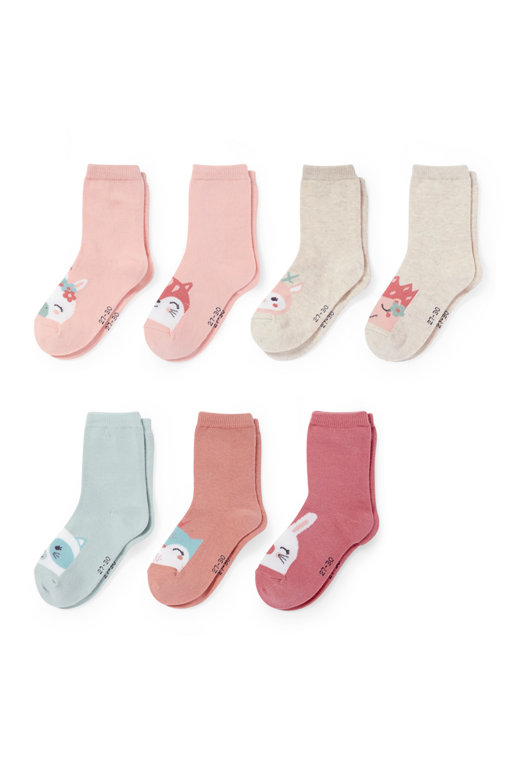 Multipack of 7 - animals - socks with motif