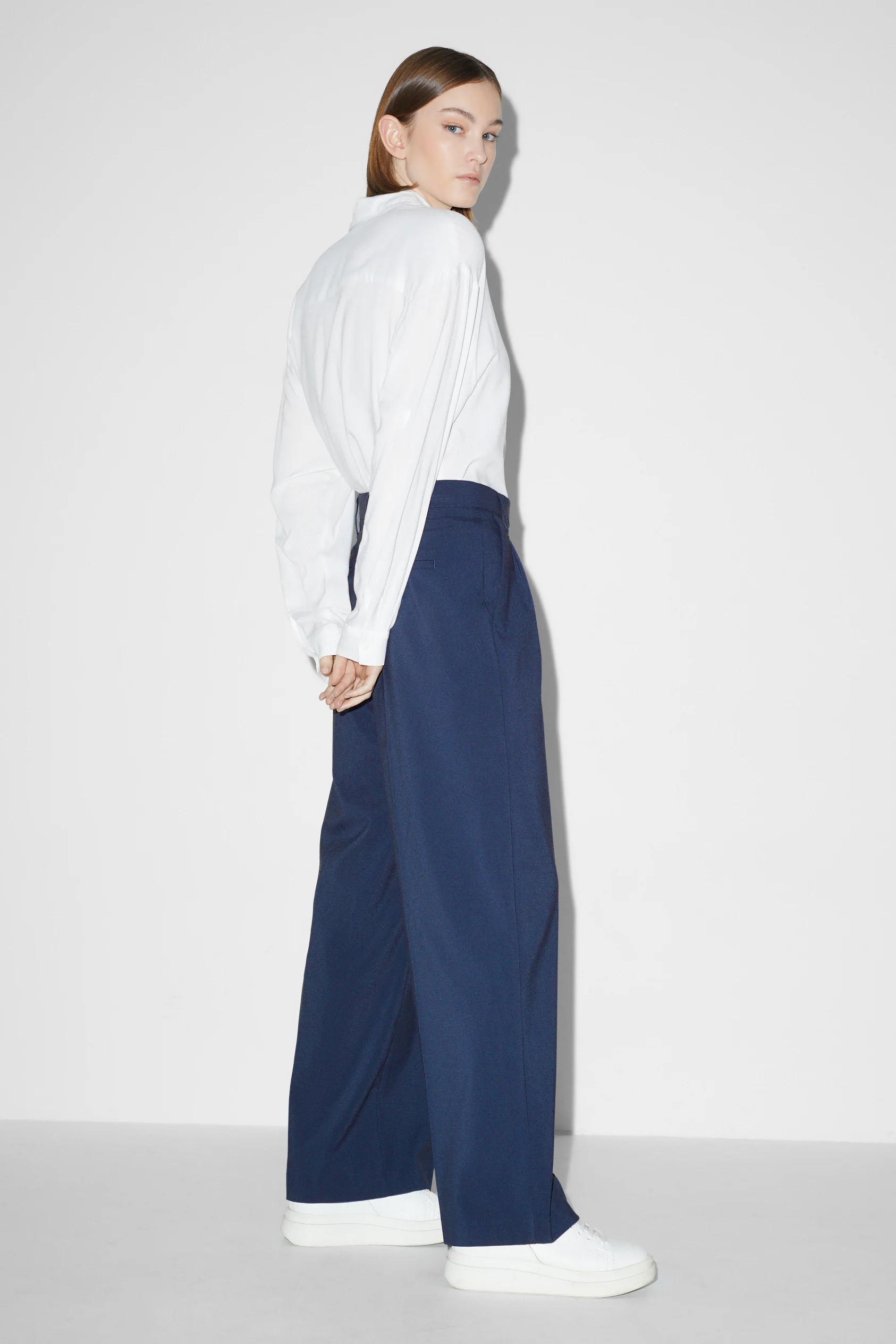 CLOCKHOUSE - cloth trousers - mid-rise waist - wide leg