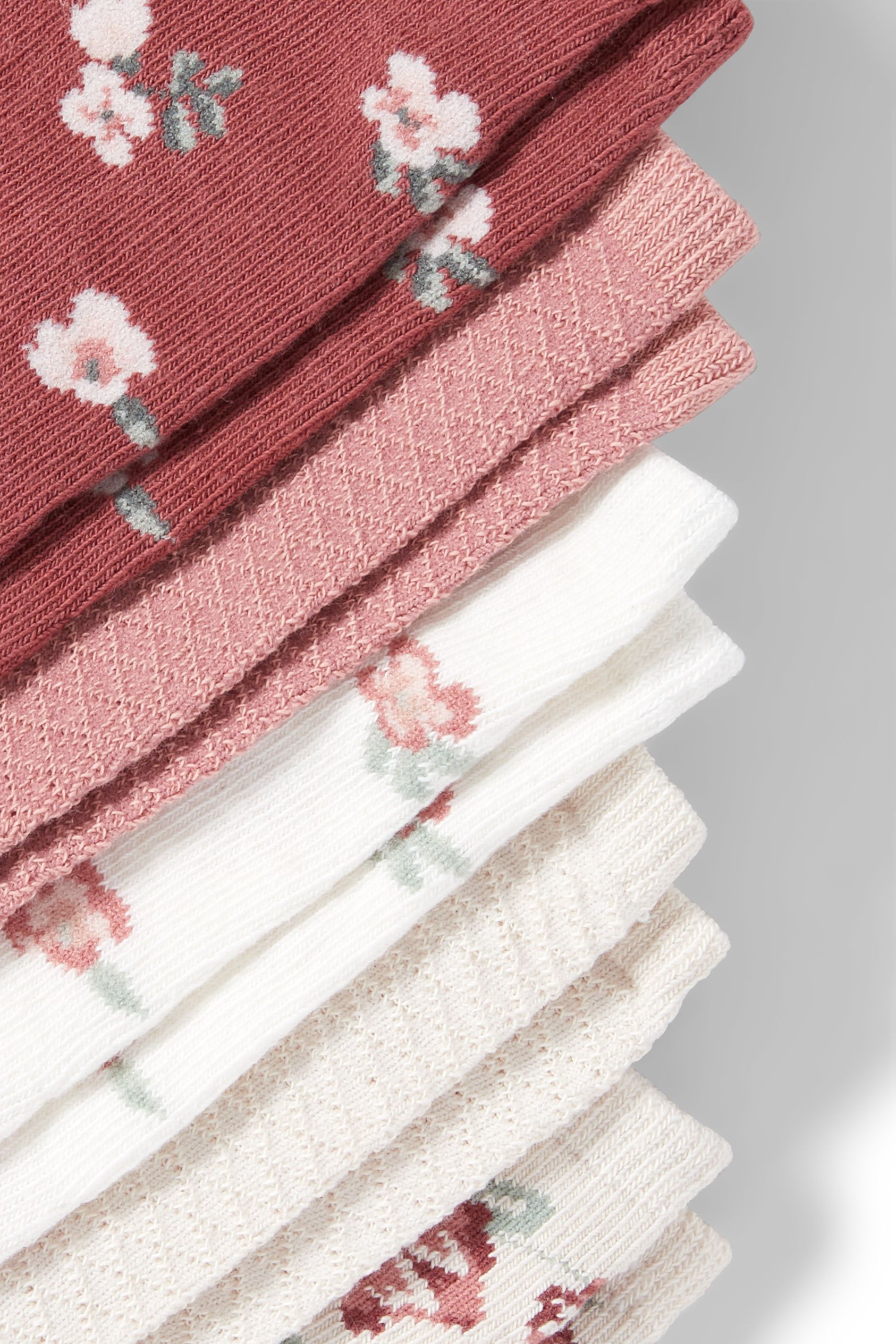 Multipack of 5 - flowers - baby socks with motif