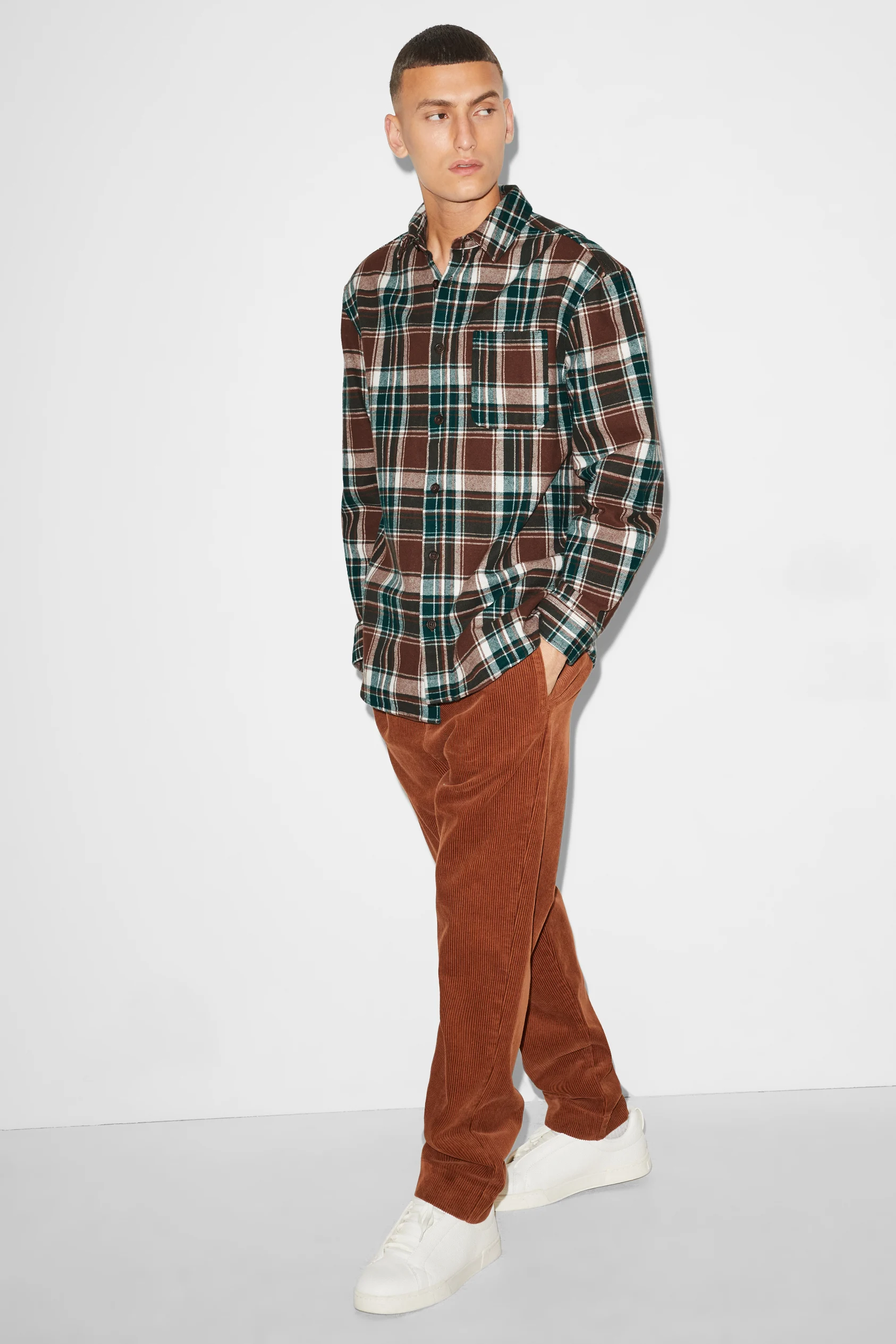 CLOCKHOUSE - flannel shirt - relaxed fit - kent collar - check