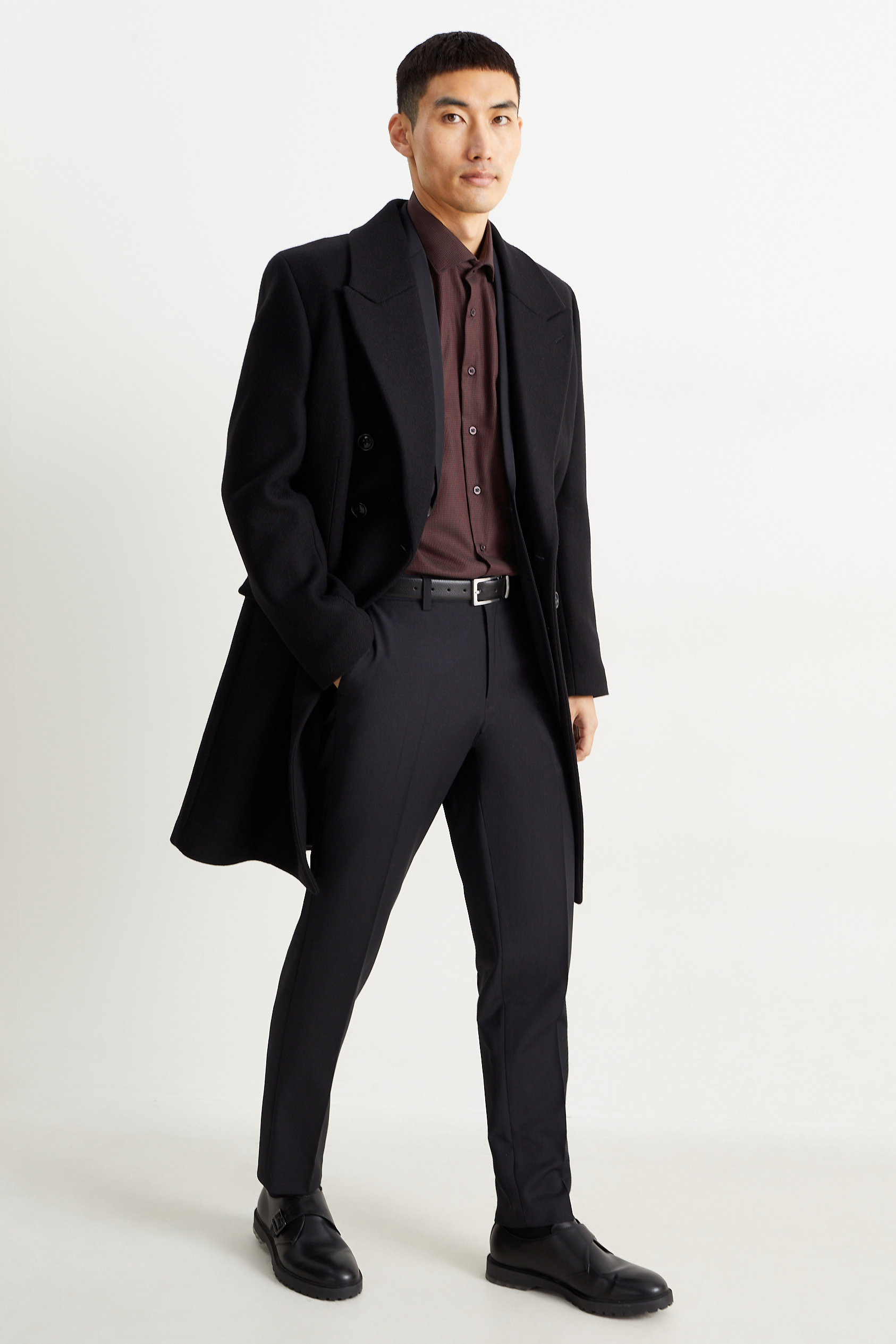 Business shirt - regular fit - cutaway collar - easy-iron