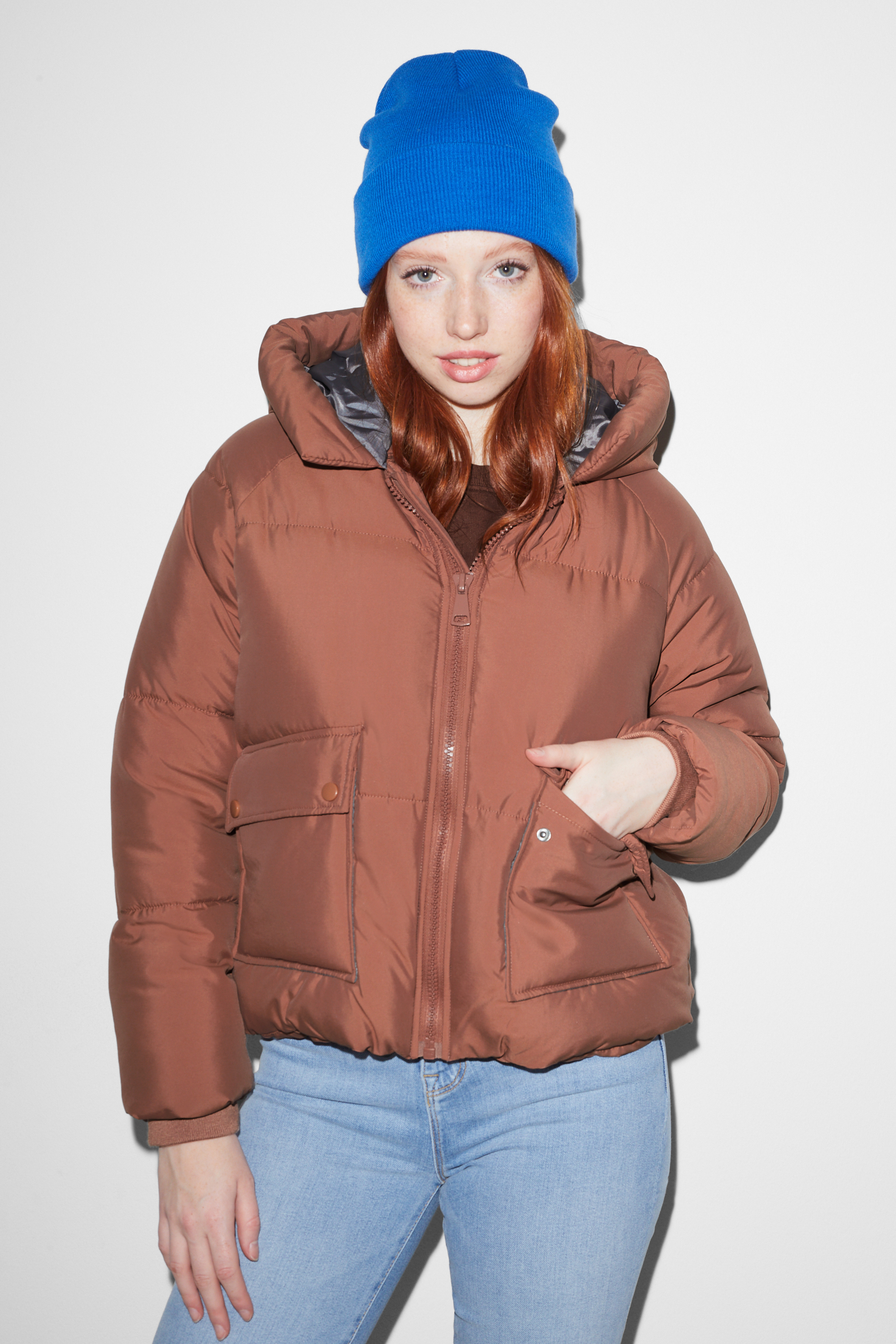 CLOCKHOUSE - quilted jacket with hood