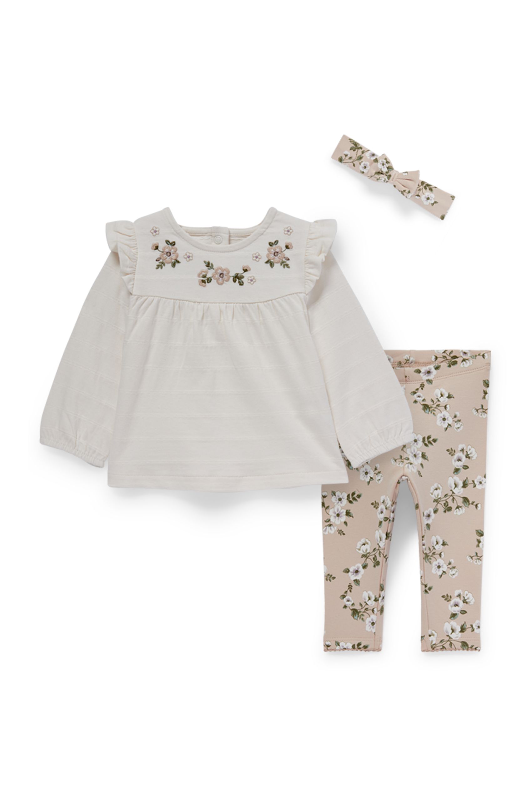 Flowers - baby outfit - 3 piece