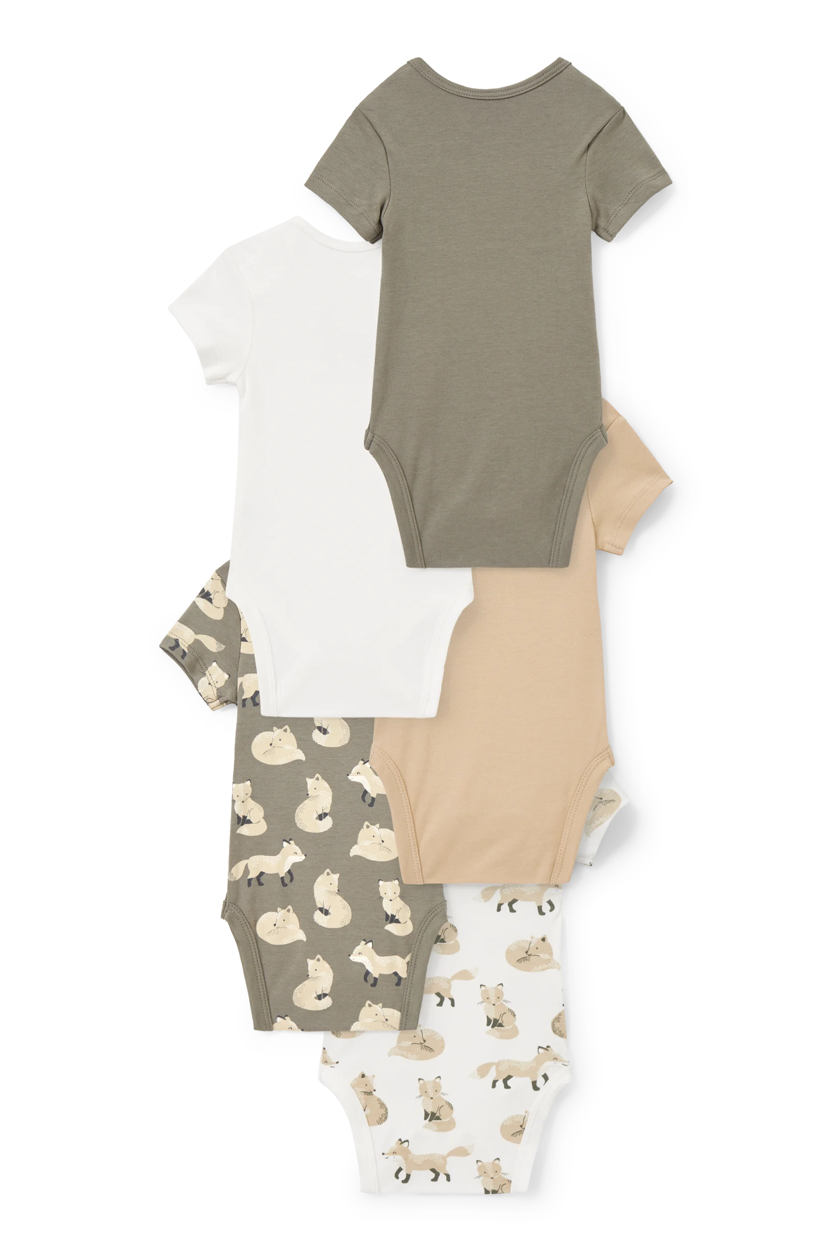 Multipack of 5 - fox - baby bodysuit