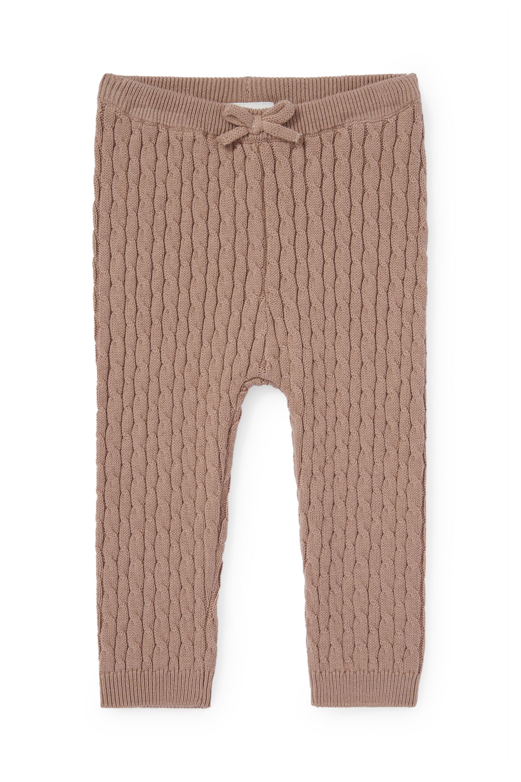 Baby knitted trousers - cable knit pattern