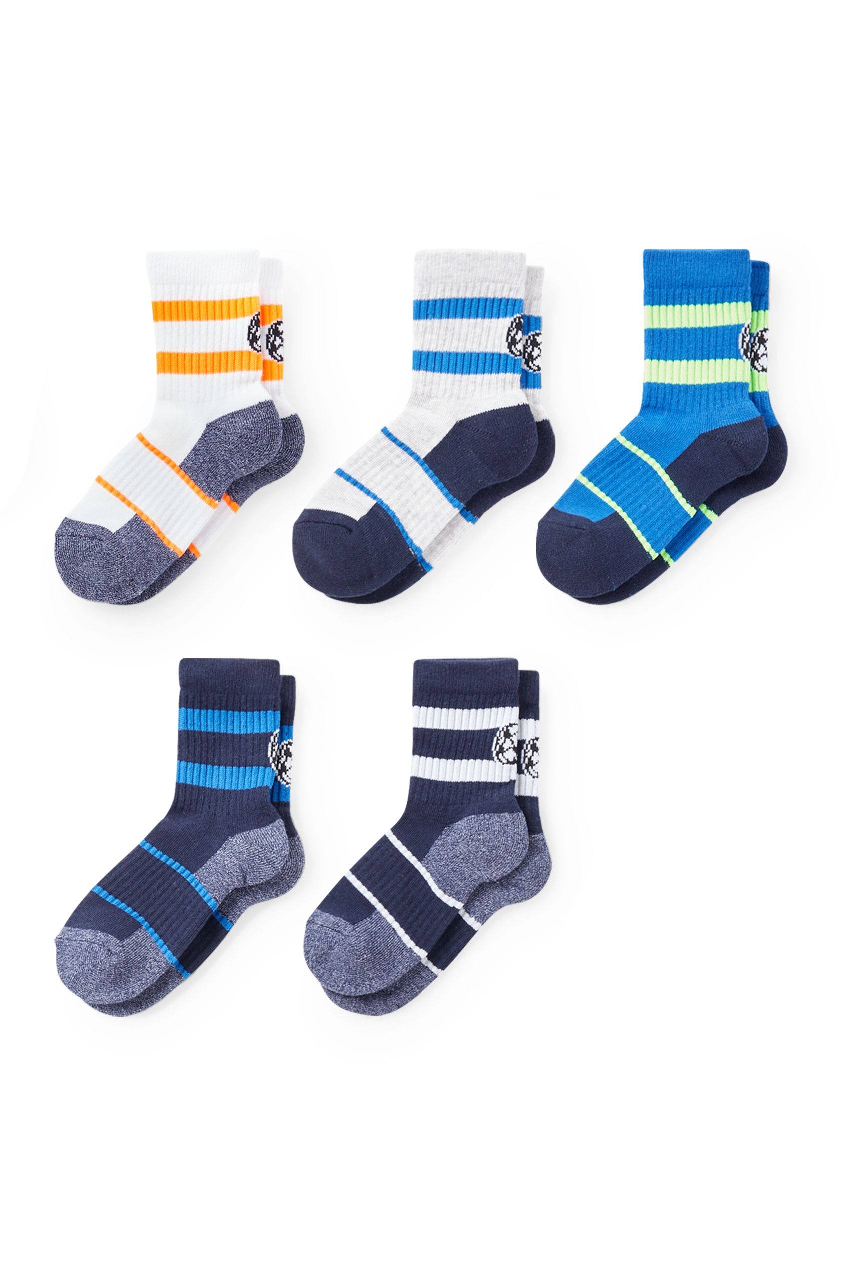 Multipack of 5 - football - tennis socks with motif