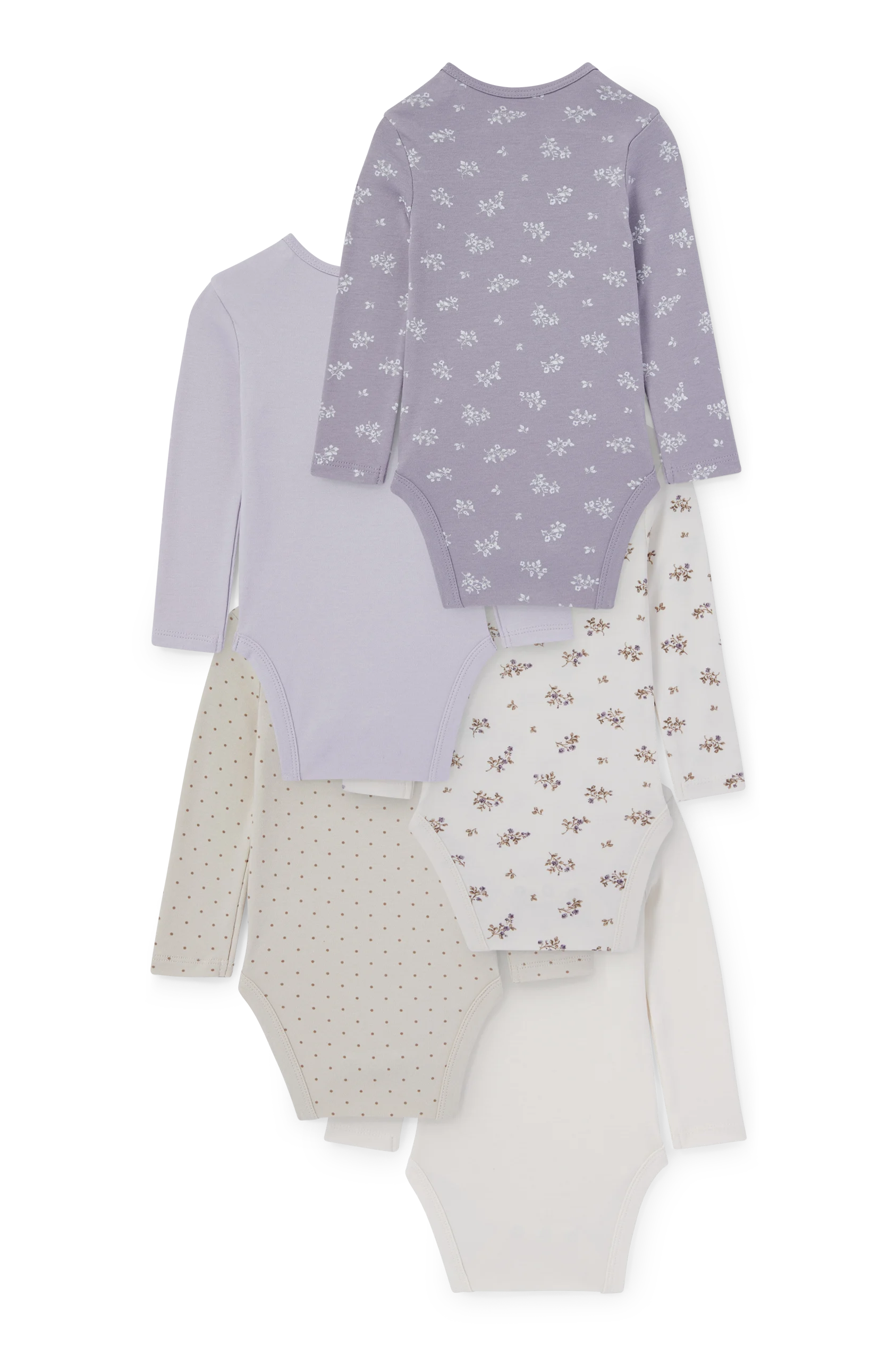Multipack of 5 - flowers - baby bodysuit