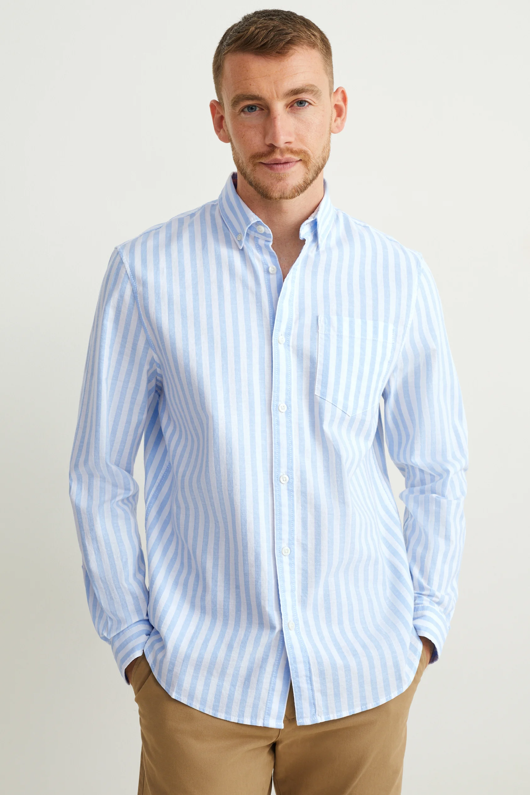 Oxford shirt - regular fit - button-down collar - striped