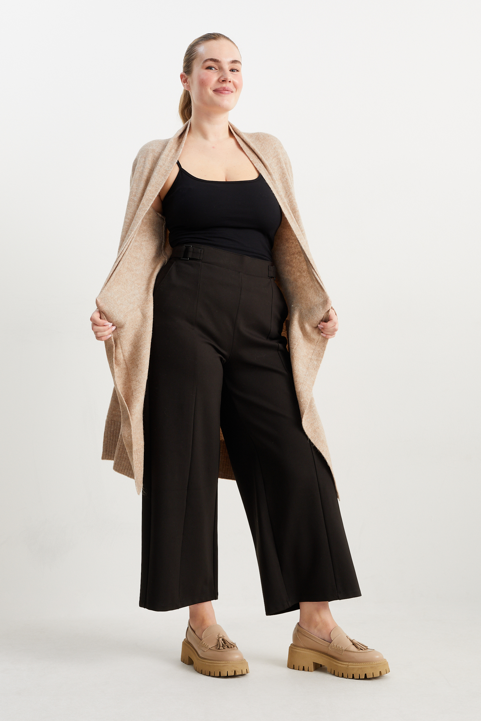 Jersey trousers - wide leg