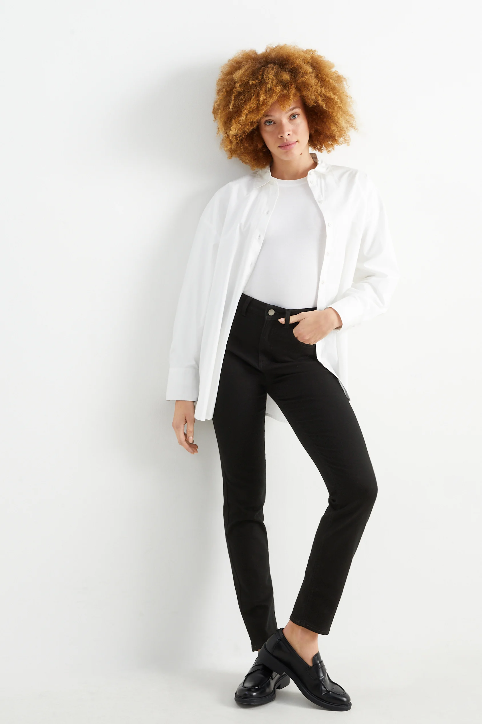 Cloth trousers - high waist - slim fit