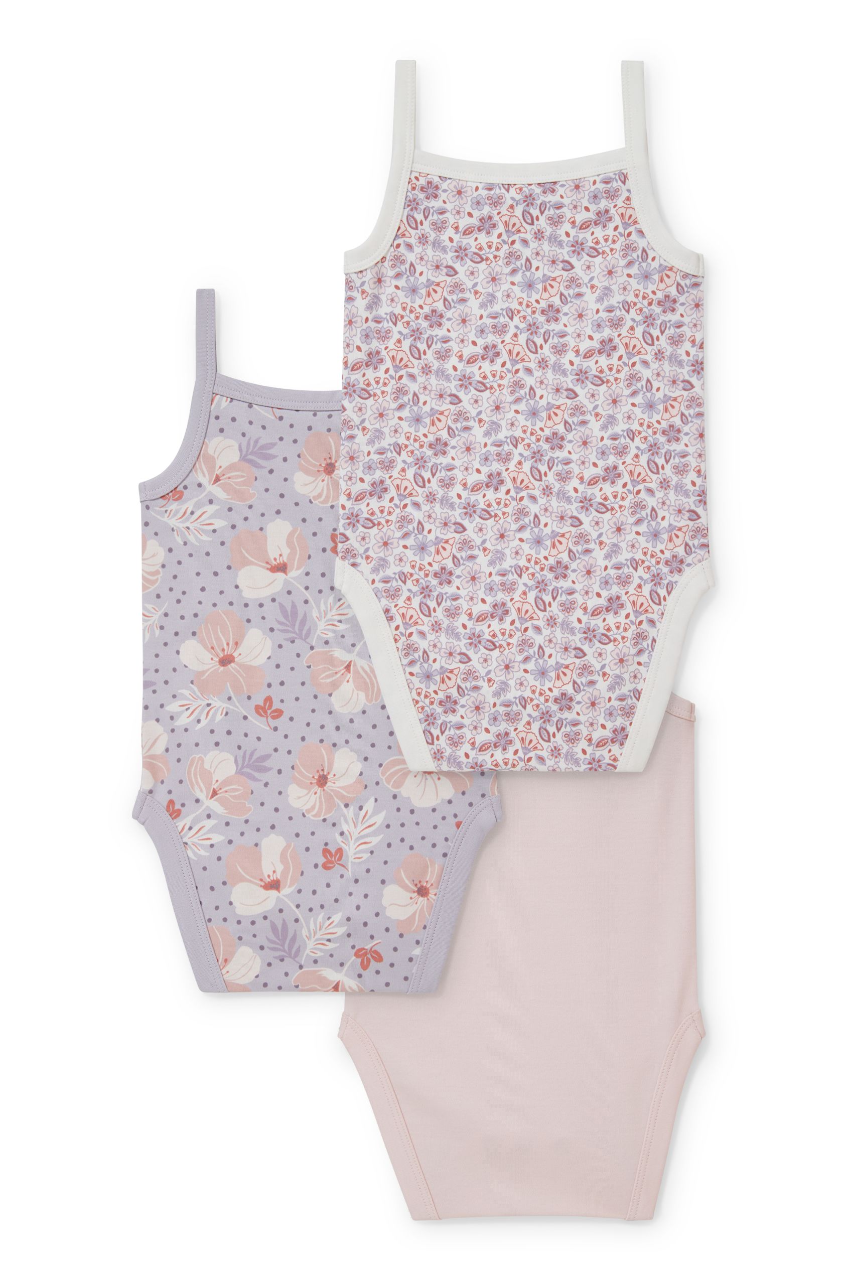 Multipack of 3 - baby bodysuit - floral