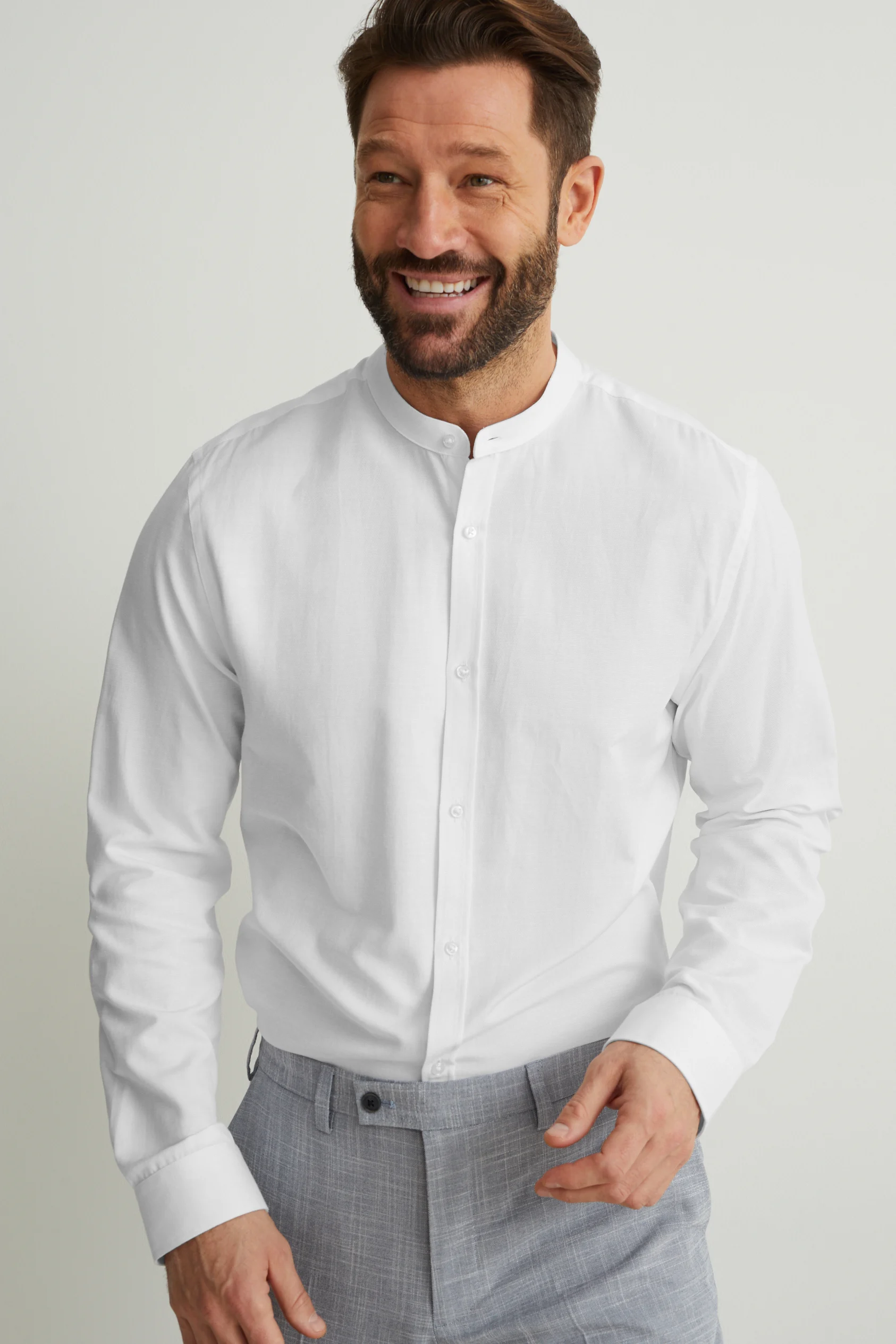 Oxford shirt - slim fit - band collar