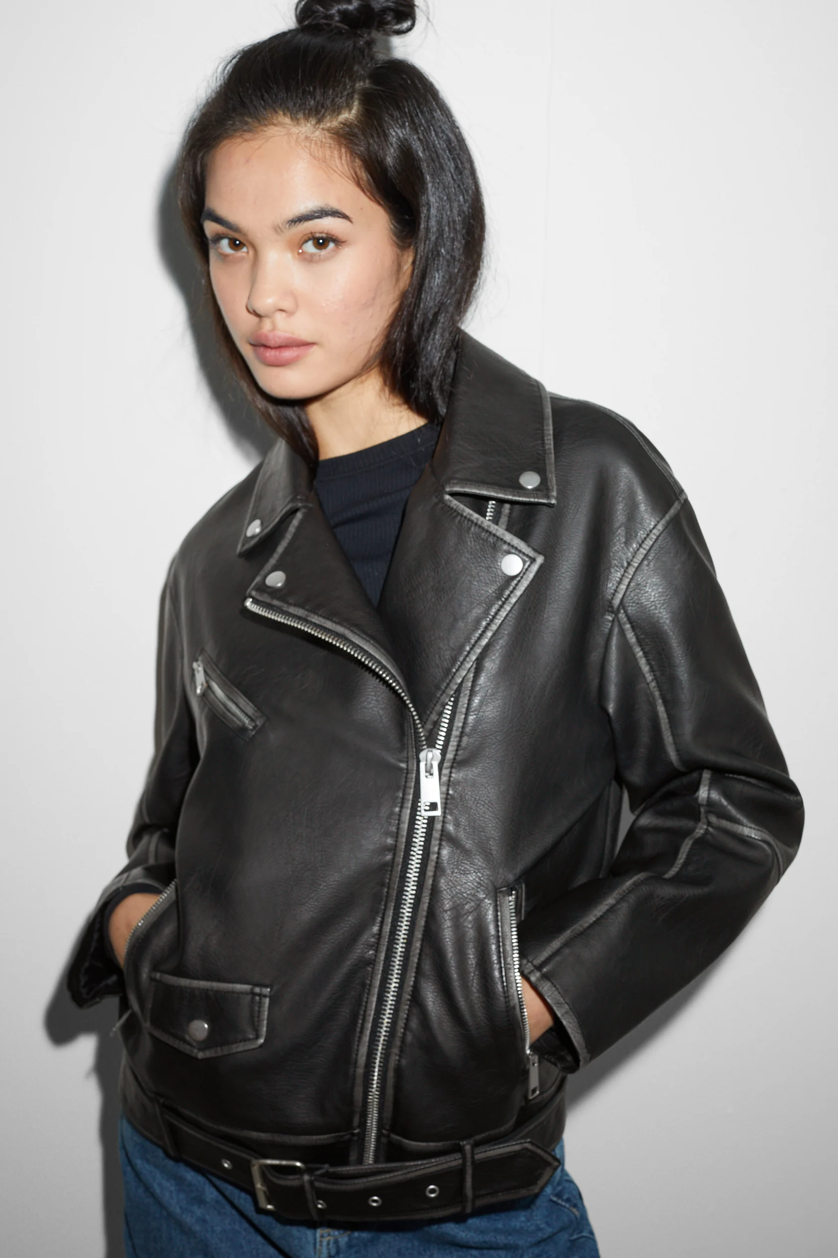 CLOCKHOUSE - biker jacket - faux leather