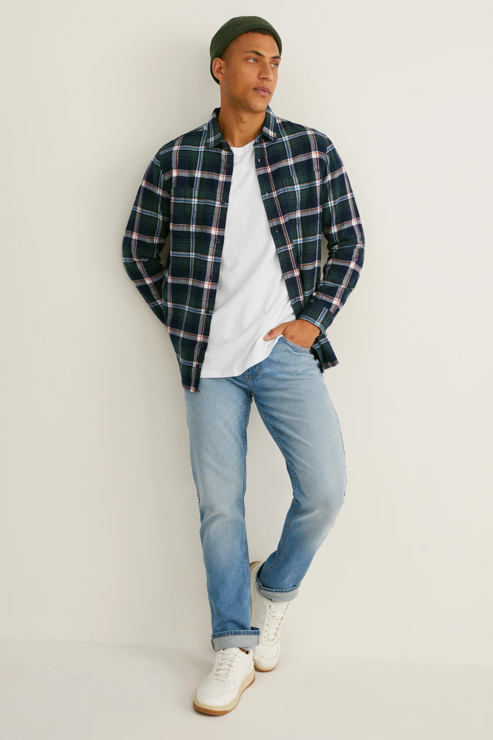 Flannel shirt - regular fit - Kent collar - check