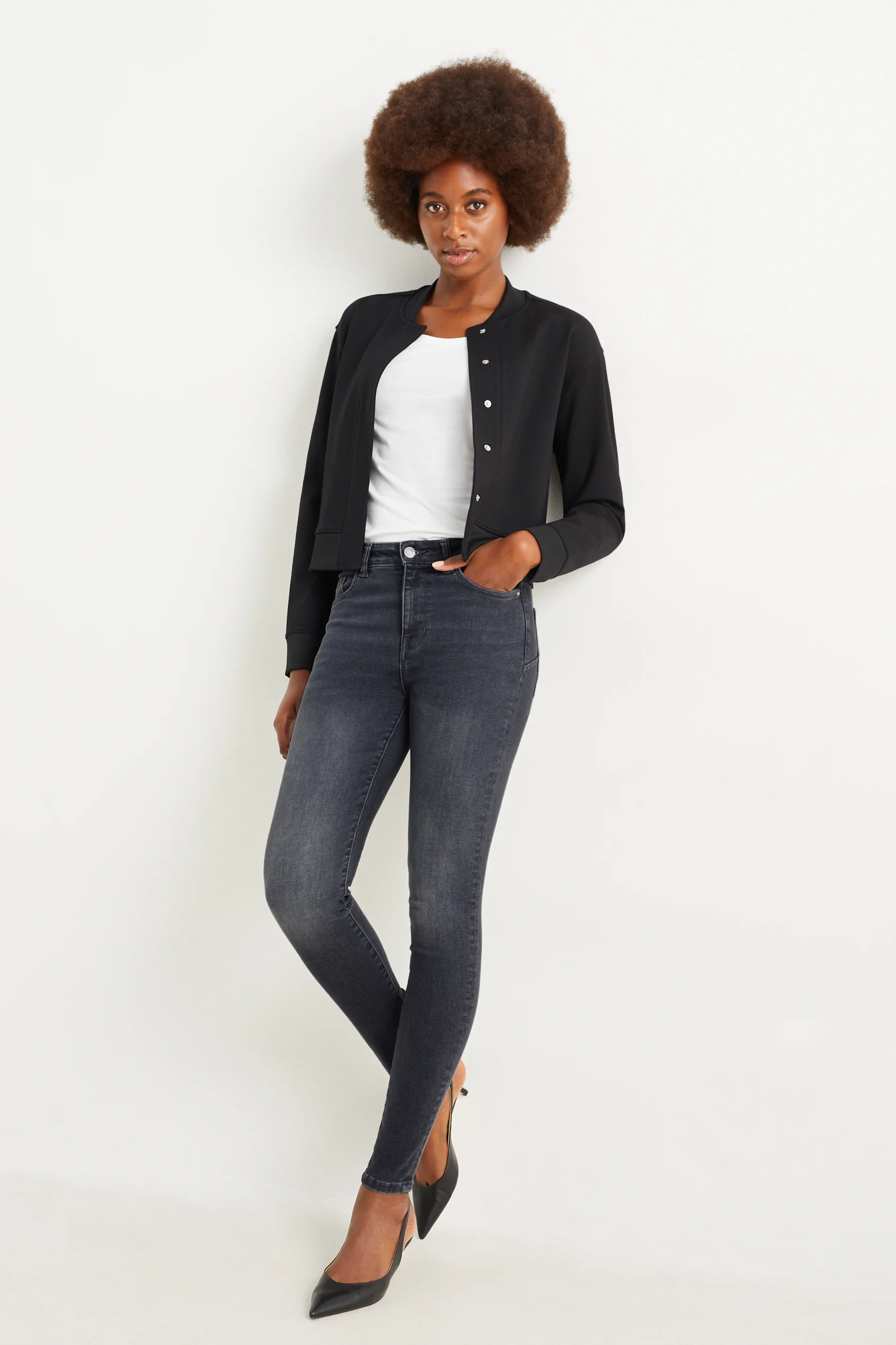 Skinny jeans - mid-rise waist - shaping jeans - LYCRA?