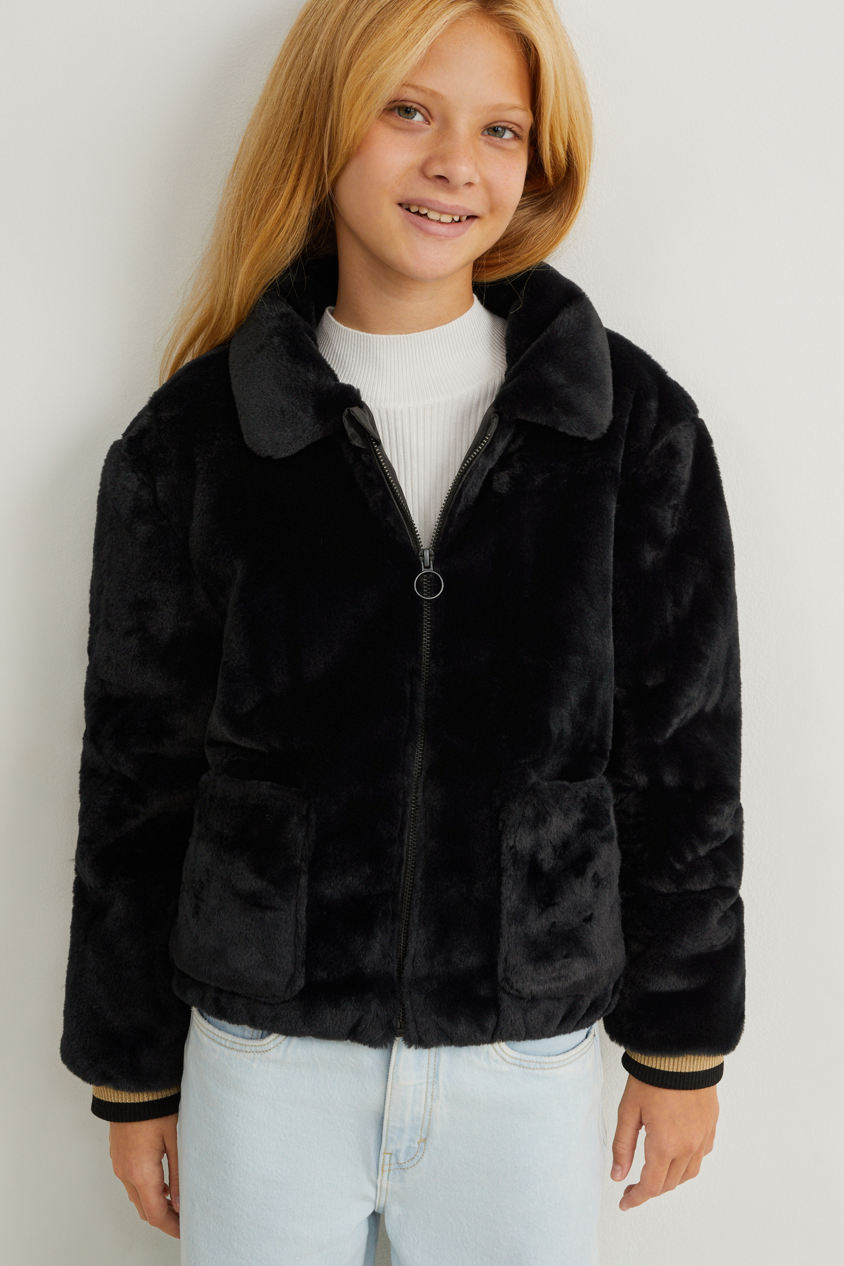 Faux fur jacket