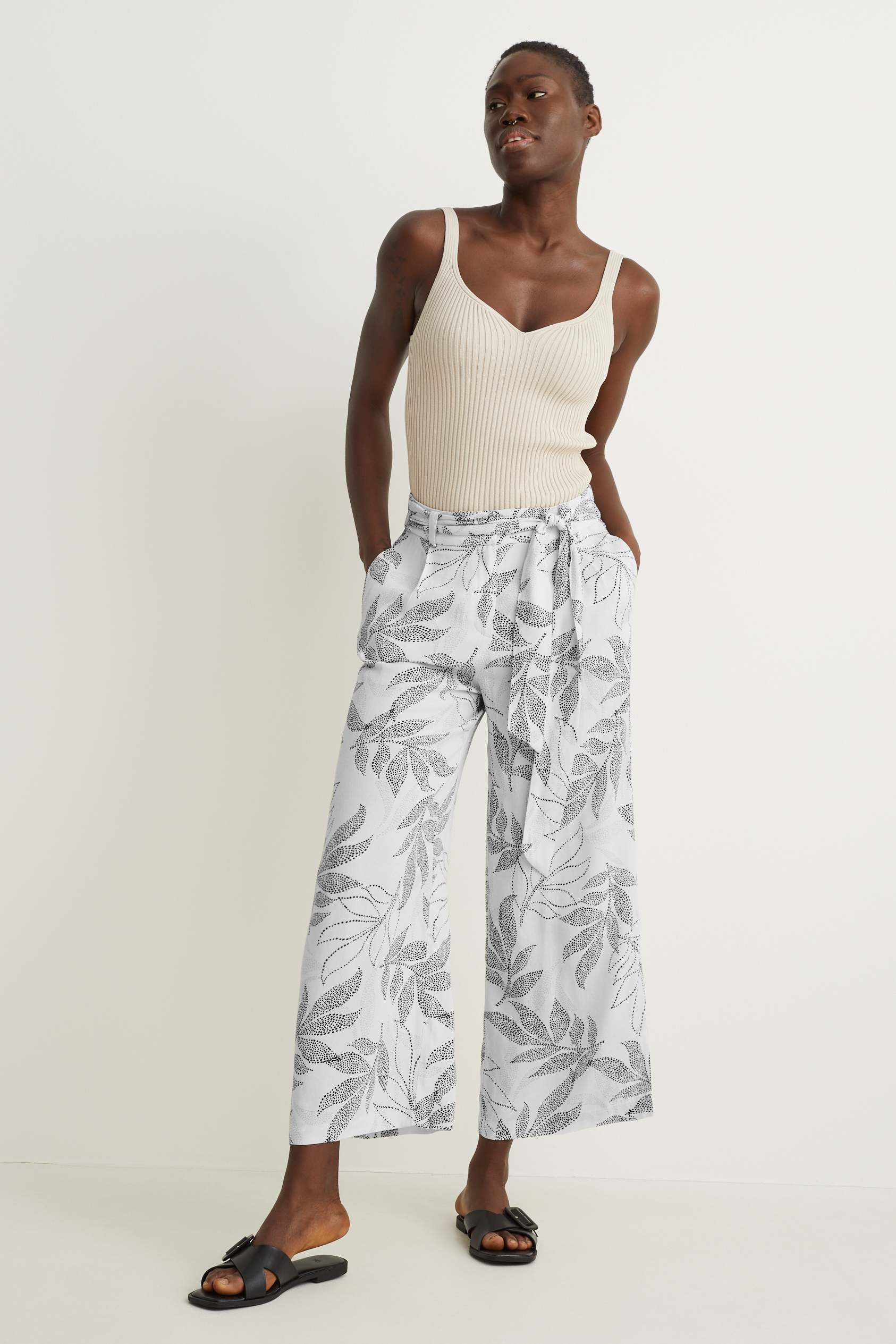 Cloth trousers - high waist - recycled