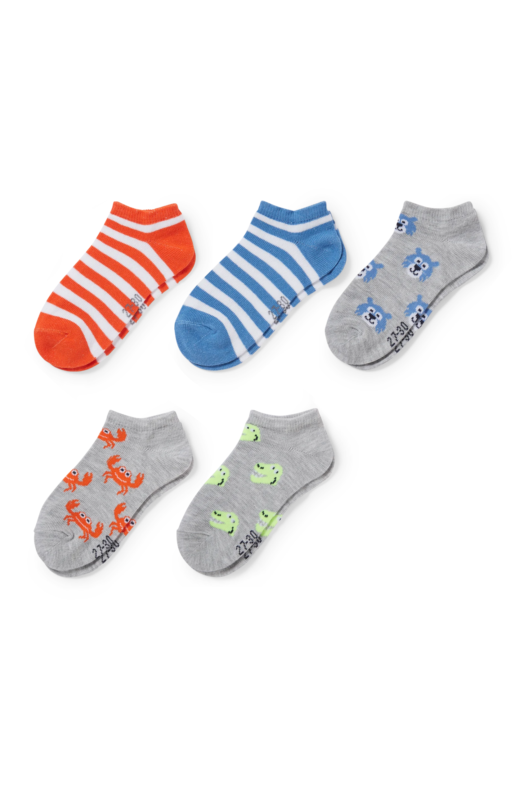 Multipack 5er - animals and stripes - trainer socks with motif