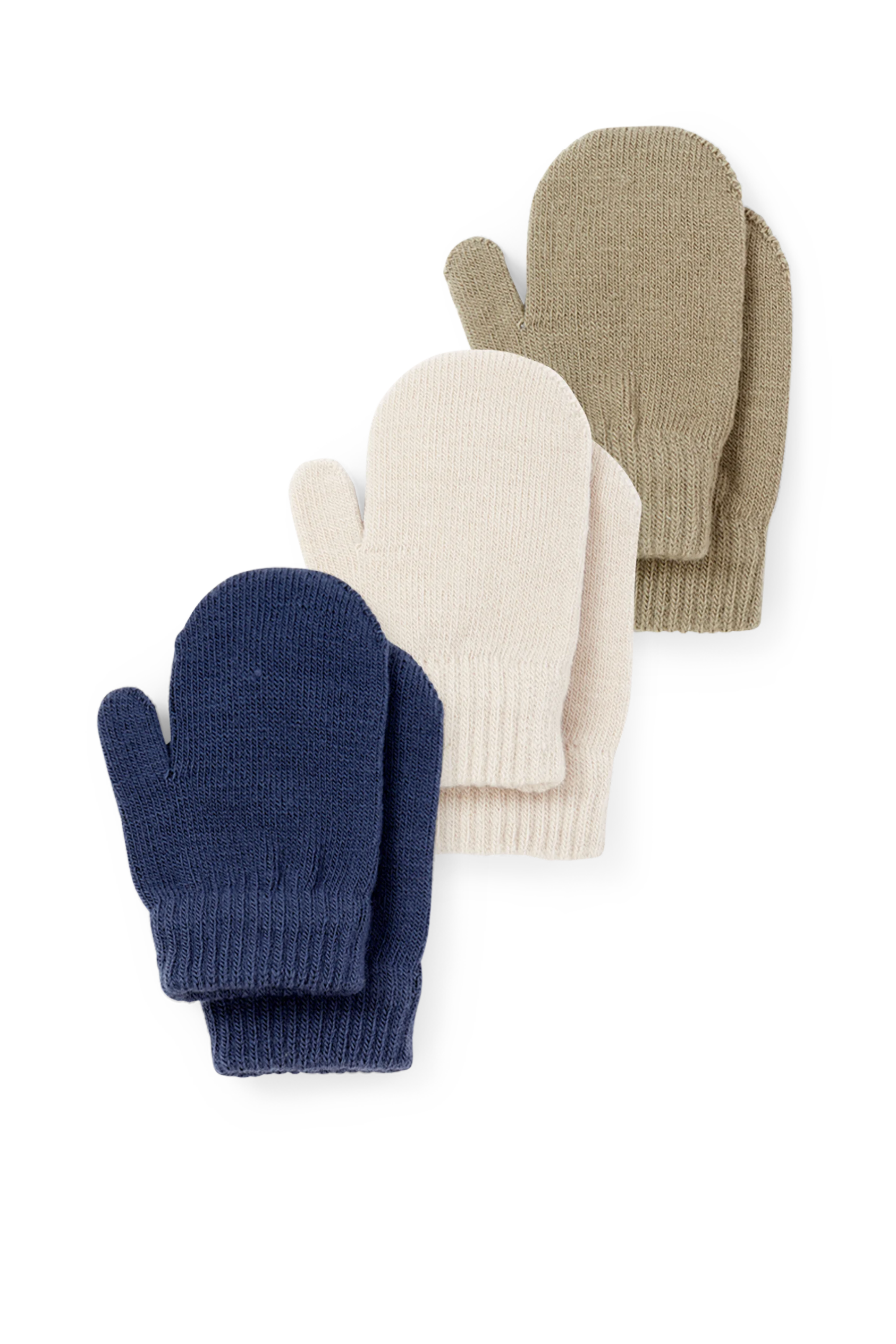 Multipack of 3 - baby mittens