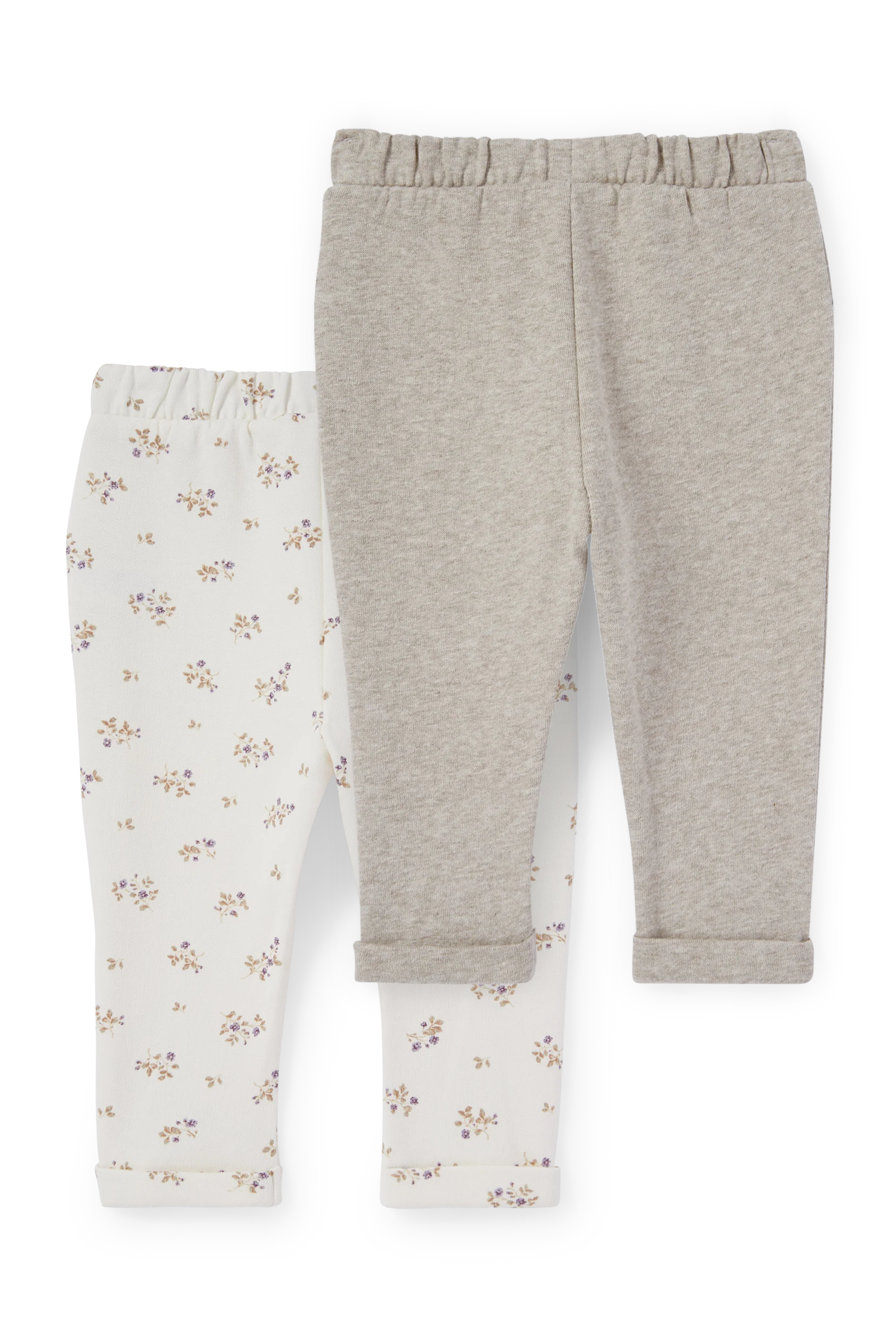 Multipack of 2 - flowers - baby joggers - thermal trousers