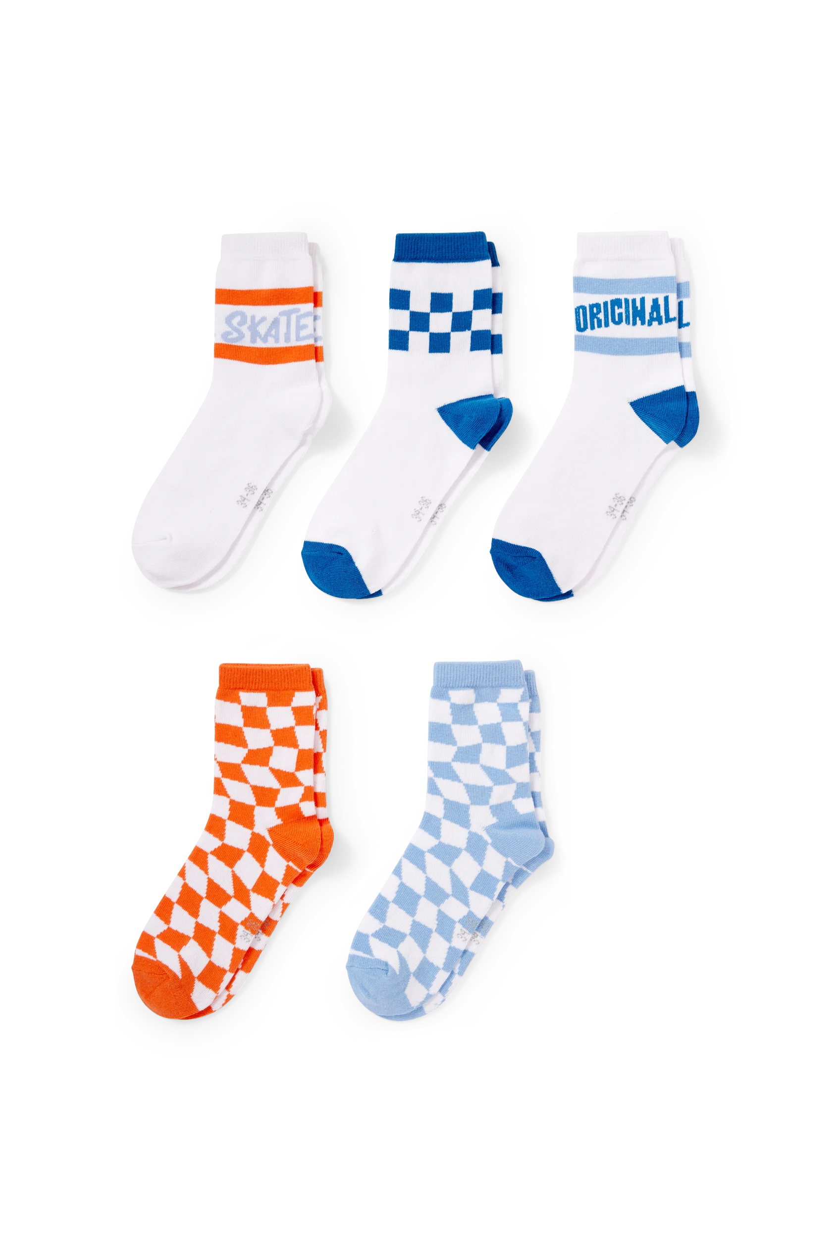 Multipack of 5 - skate - socks with motif