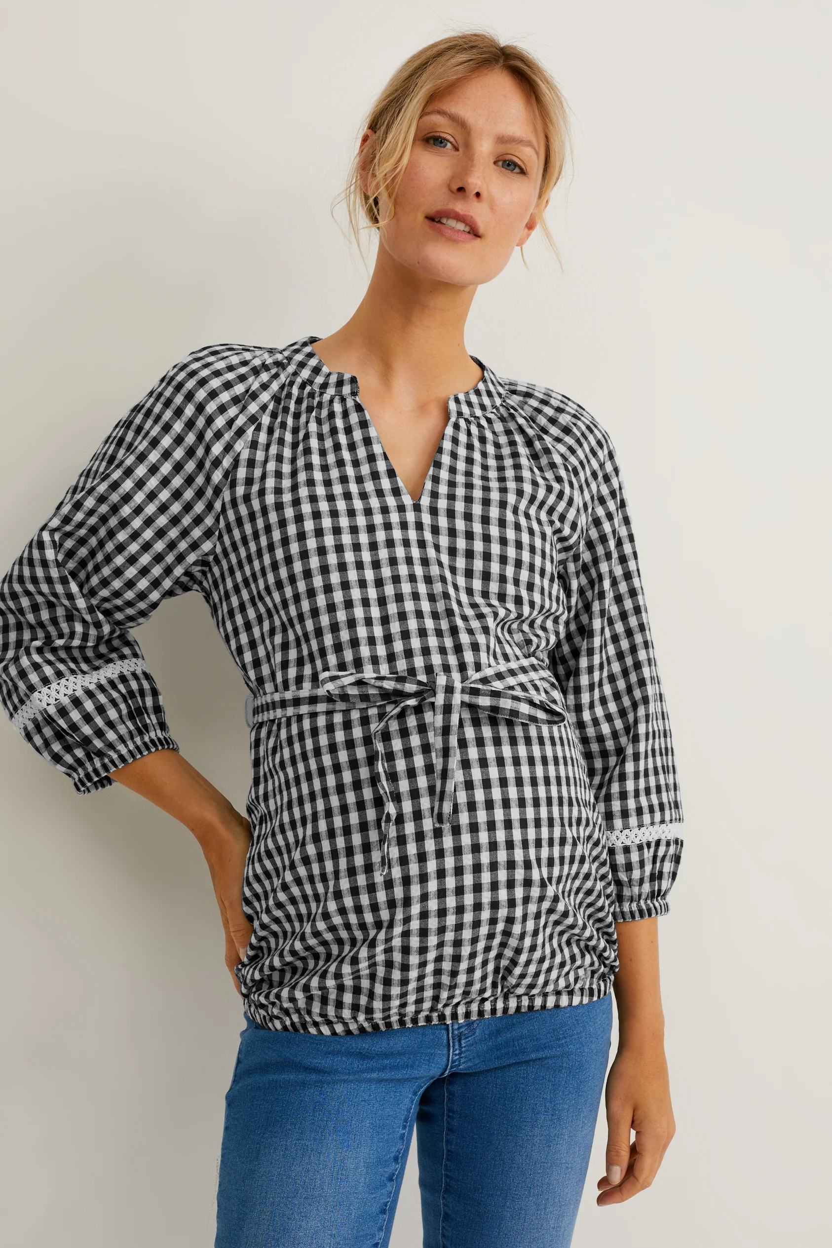 Maternity blouse - check
