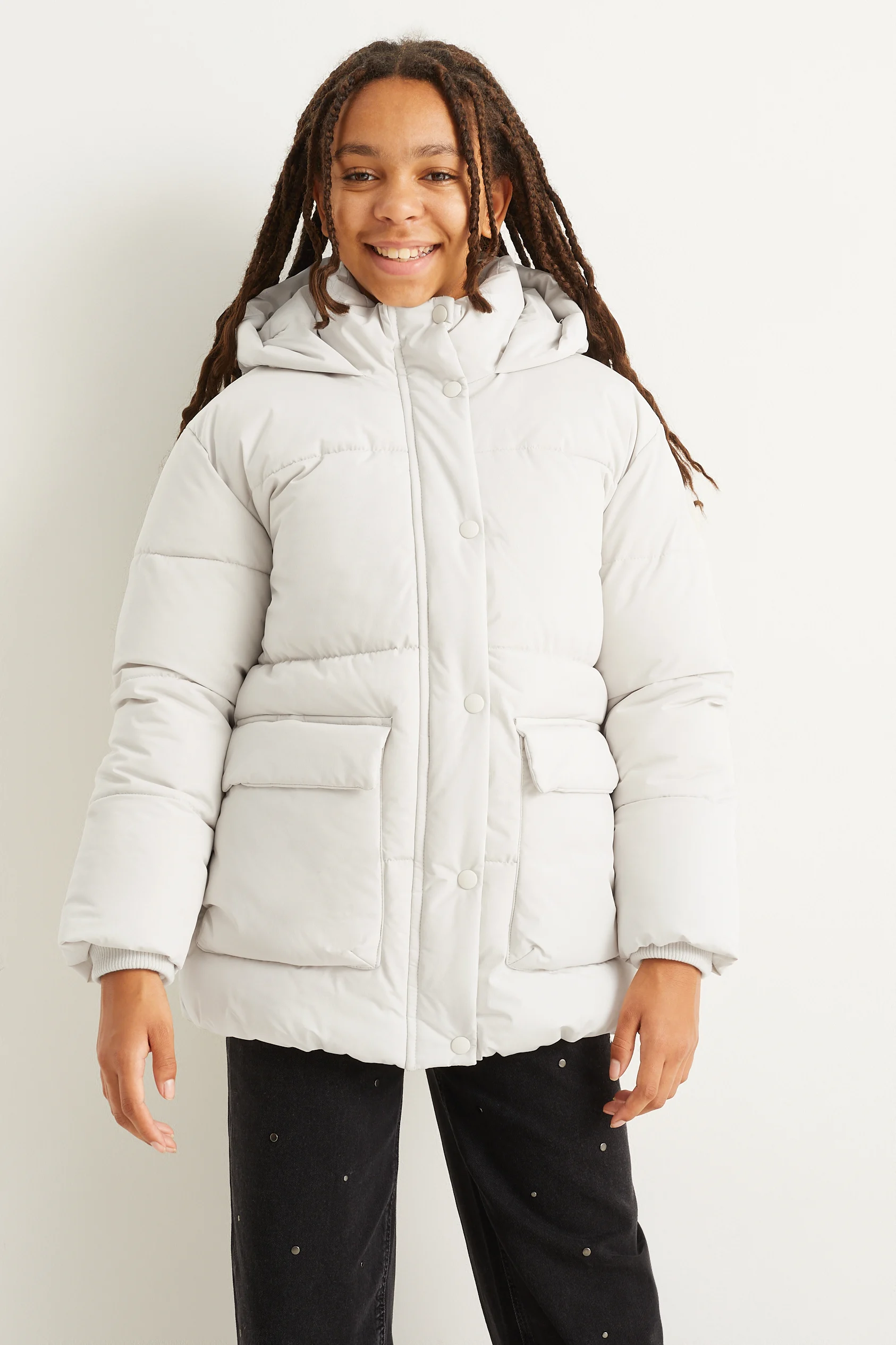 Quilted jacket with hood