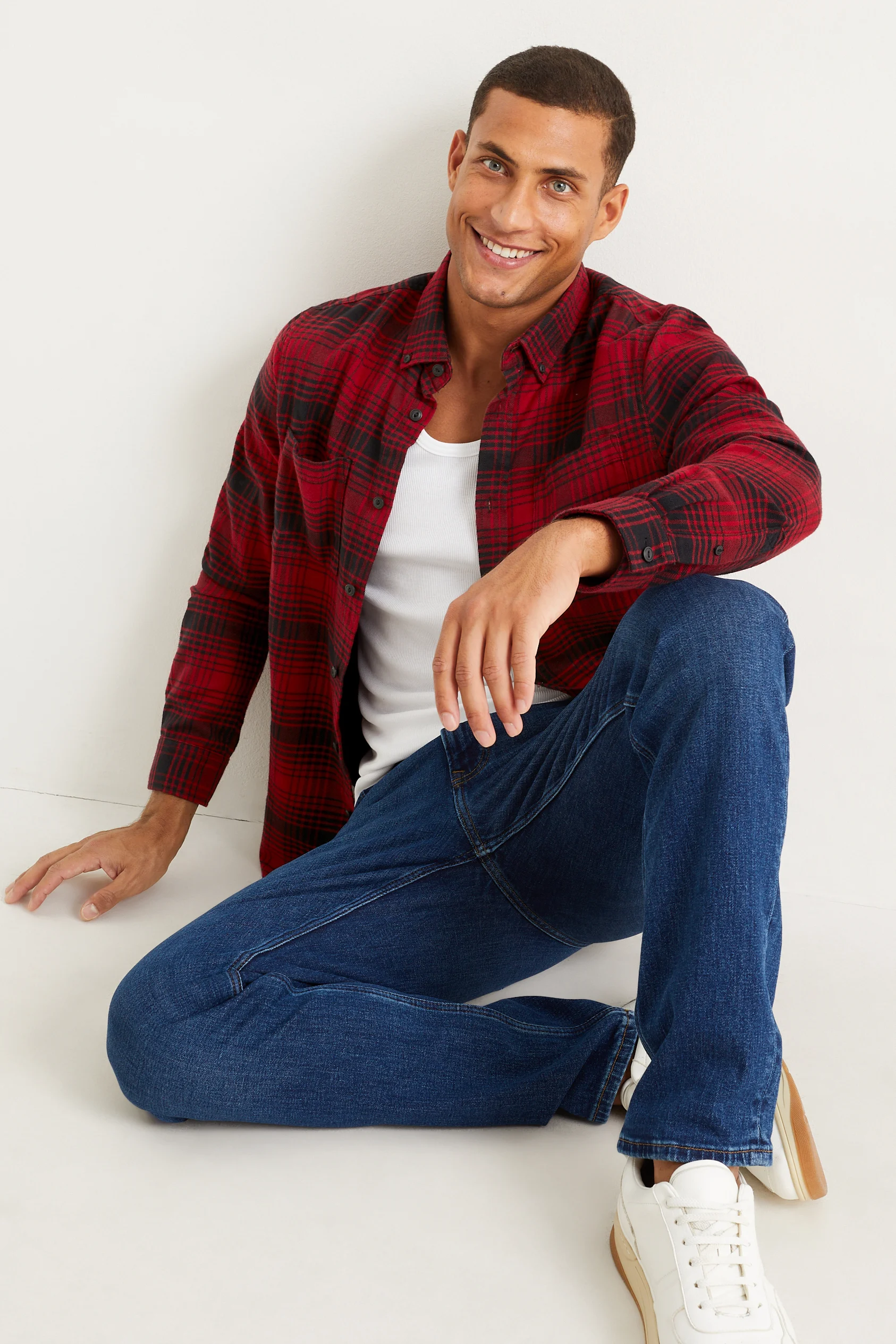 Shirt - regular fit - button-down collar - check