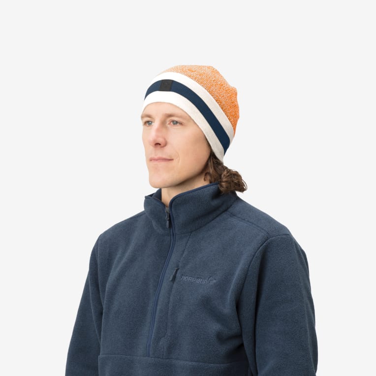 marl knit stripe wool Beanie
