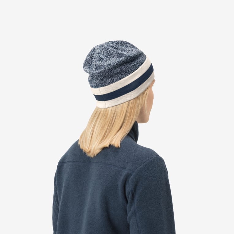 marl knit stripe wool Beanie