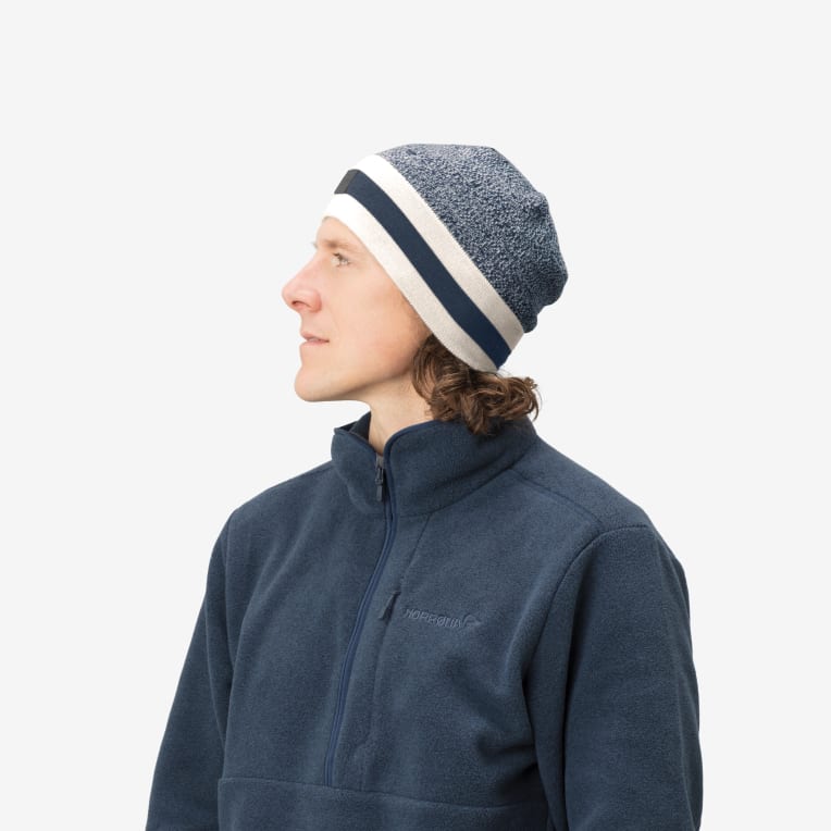 marl knit stripe wool Beanie