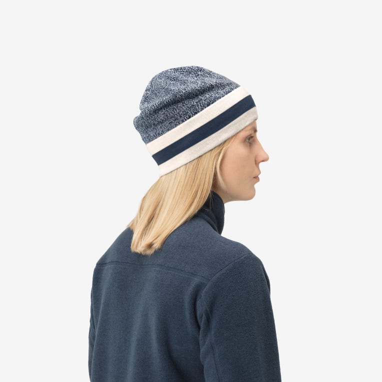 marl knit stripe wool Beanie