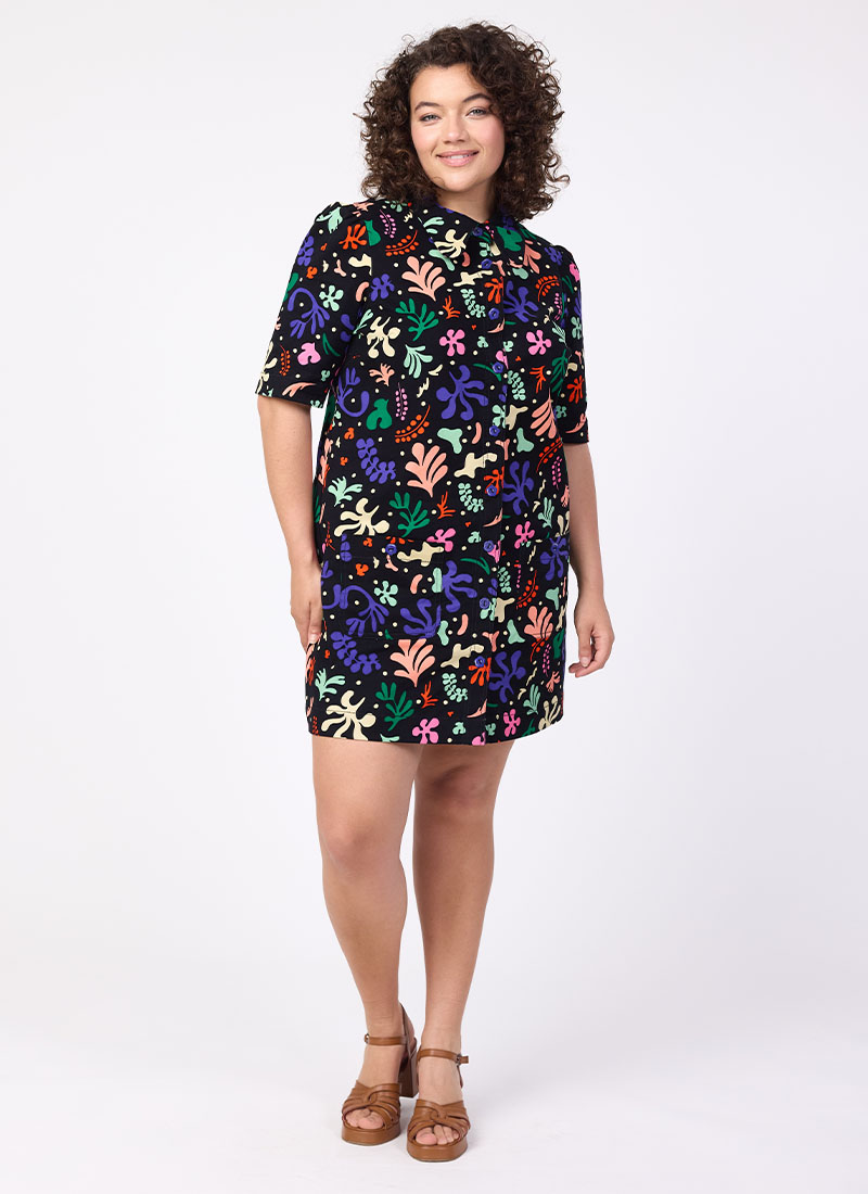 Anderson Modern Art Cut Out Print A-Line Shift Dress