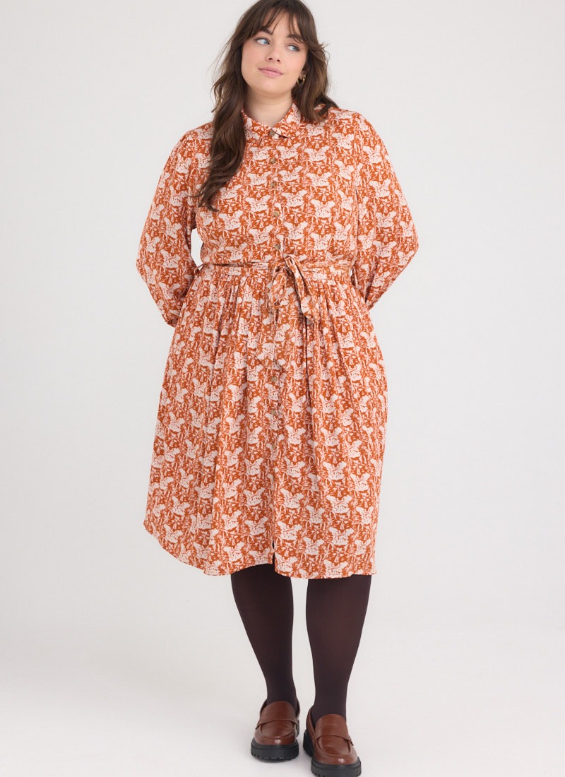 Andi Fox Print Shirt Dress