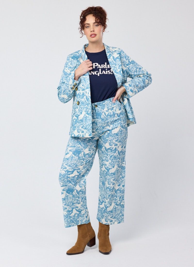 Richy Ornamental Chinoiserie Print Soft Tailored Blazer