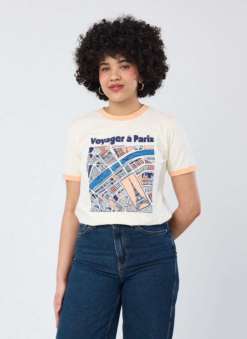 Jules Voyager À Paris Graphic Ringer Tee