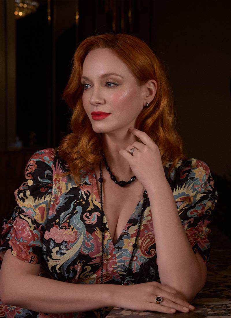 Christina Hendricks X Joanie - Flowering Jasmine Mythical Beasts Print Maxi Dress