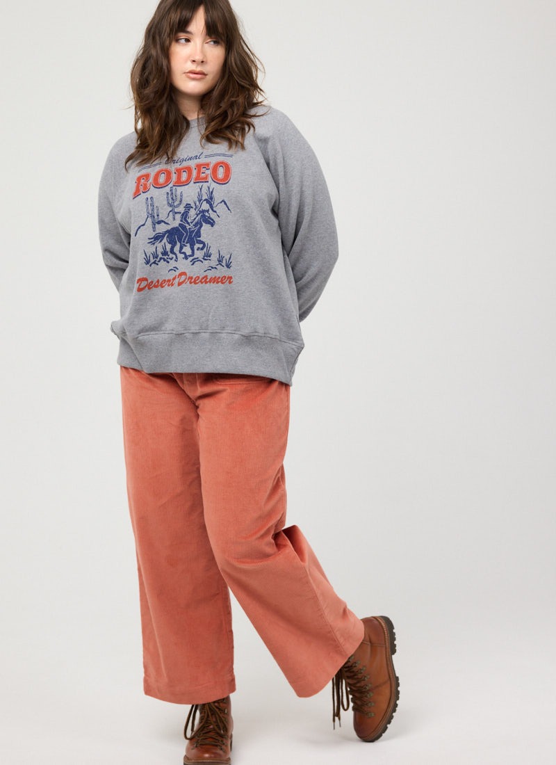 Pippa High Waist Wide Leg Corduroy Trousers - Terracotta