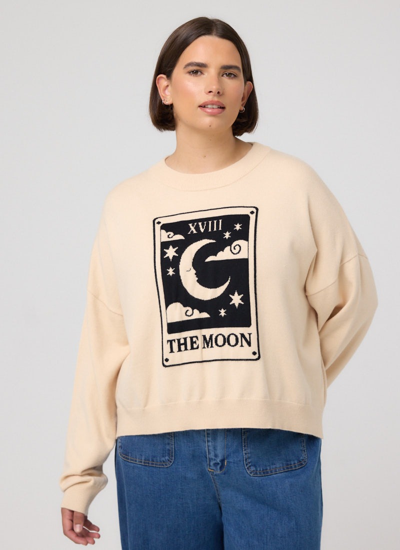 Whiskey The Moon Tarot Intarsia Knitted Jumper
