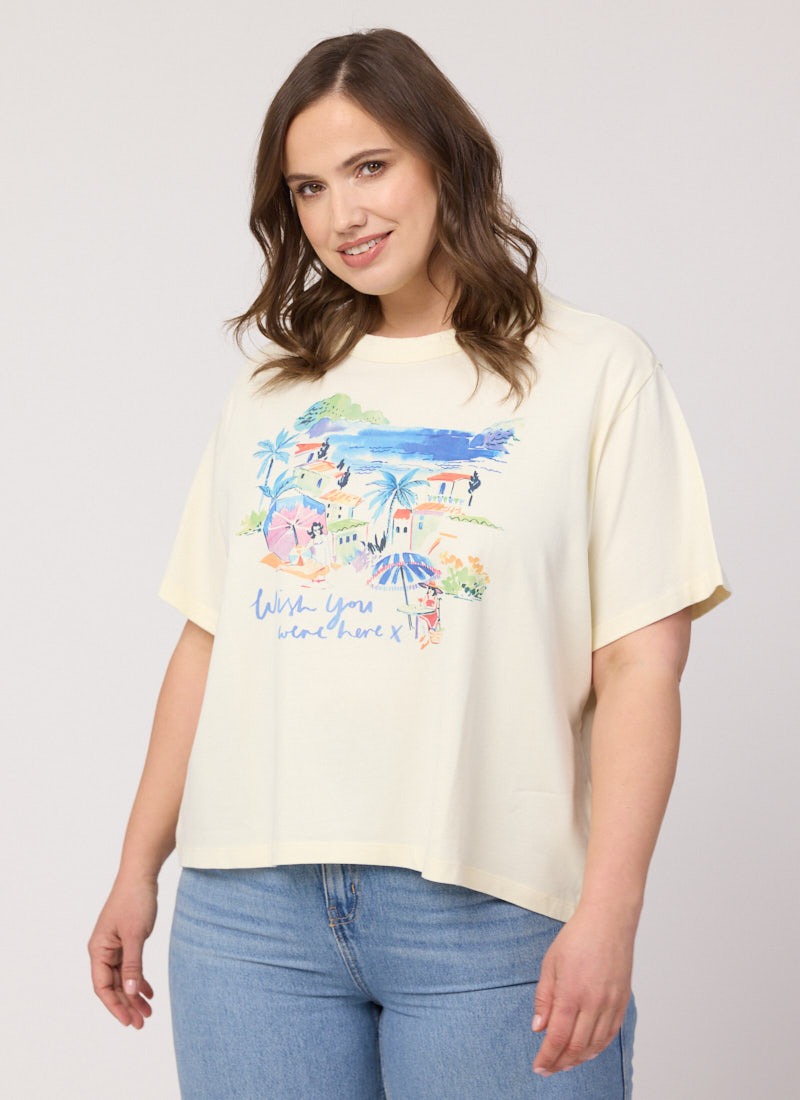 Riva Wish You Were Here Boxy Fit Graphic Tee