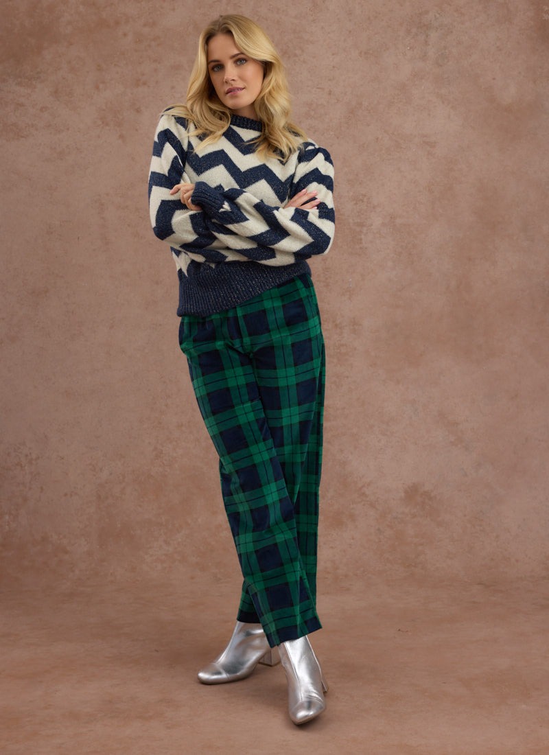 Pip Check Print Corduroy Wide Leg Trousers